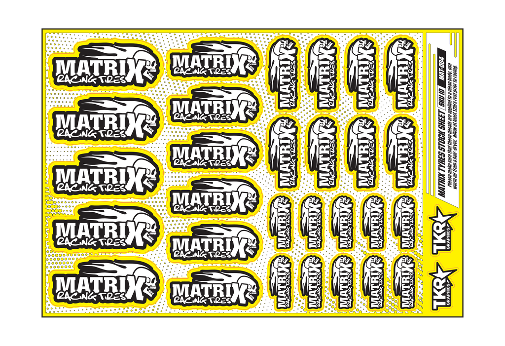 MATRIX TYRES A5 STOCK SHEET
