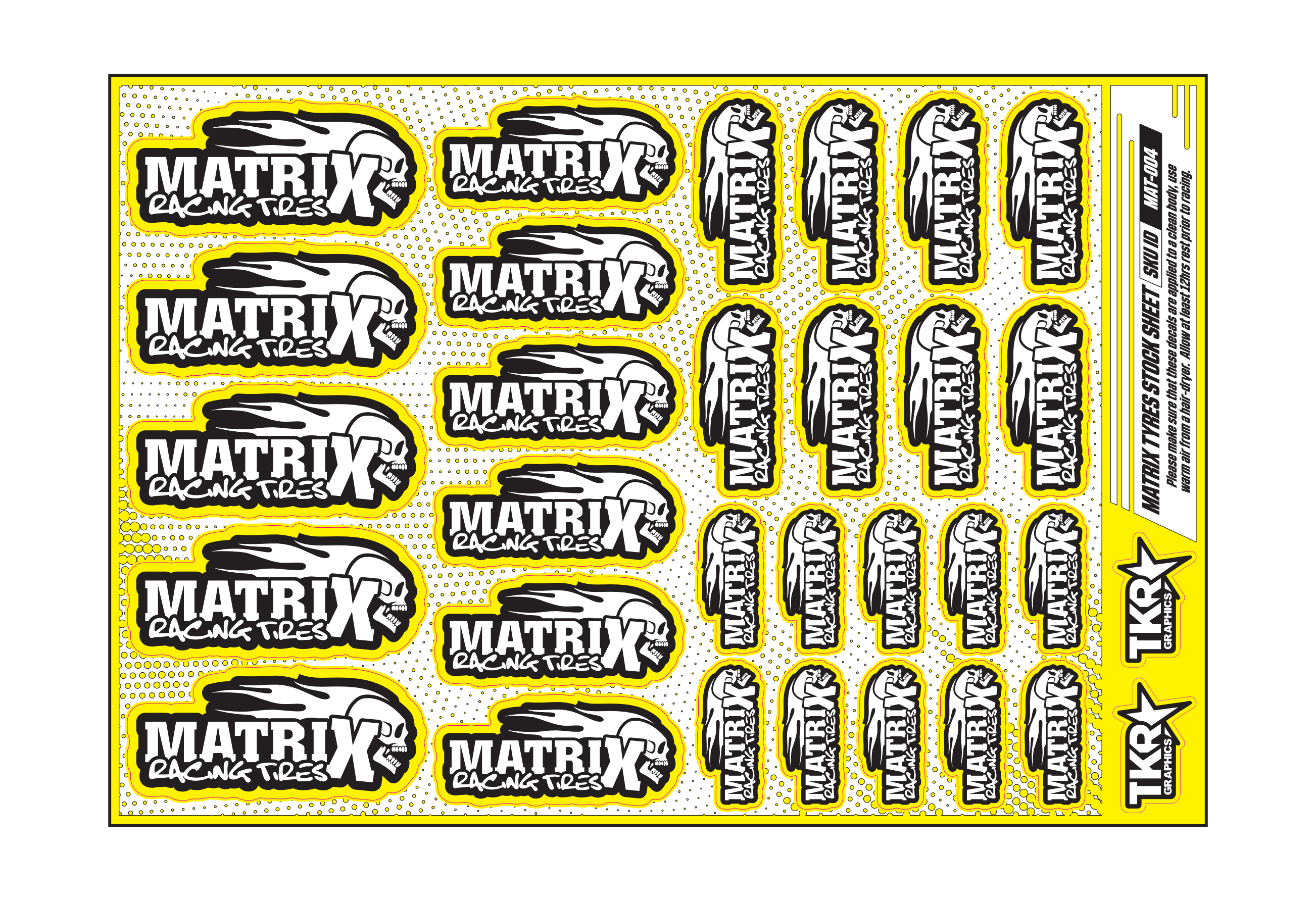MATRIX TYRES A5 STOCK SHEET