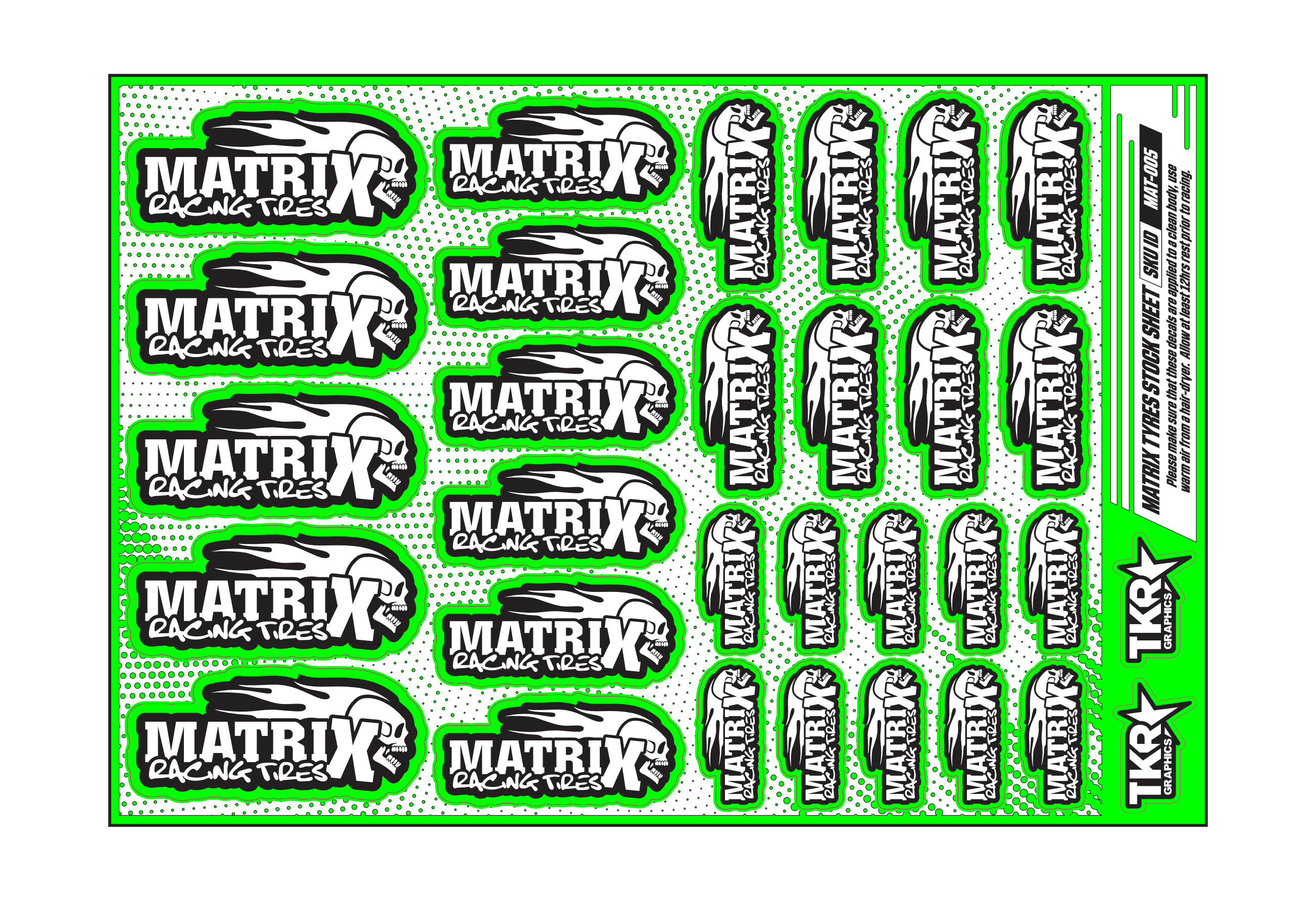 MATRIX TYRES A5 STOCK SHEET