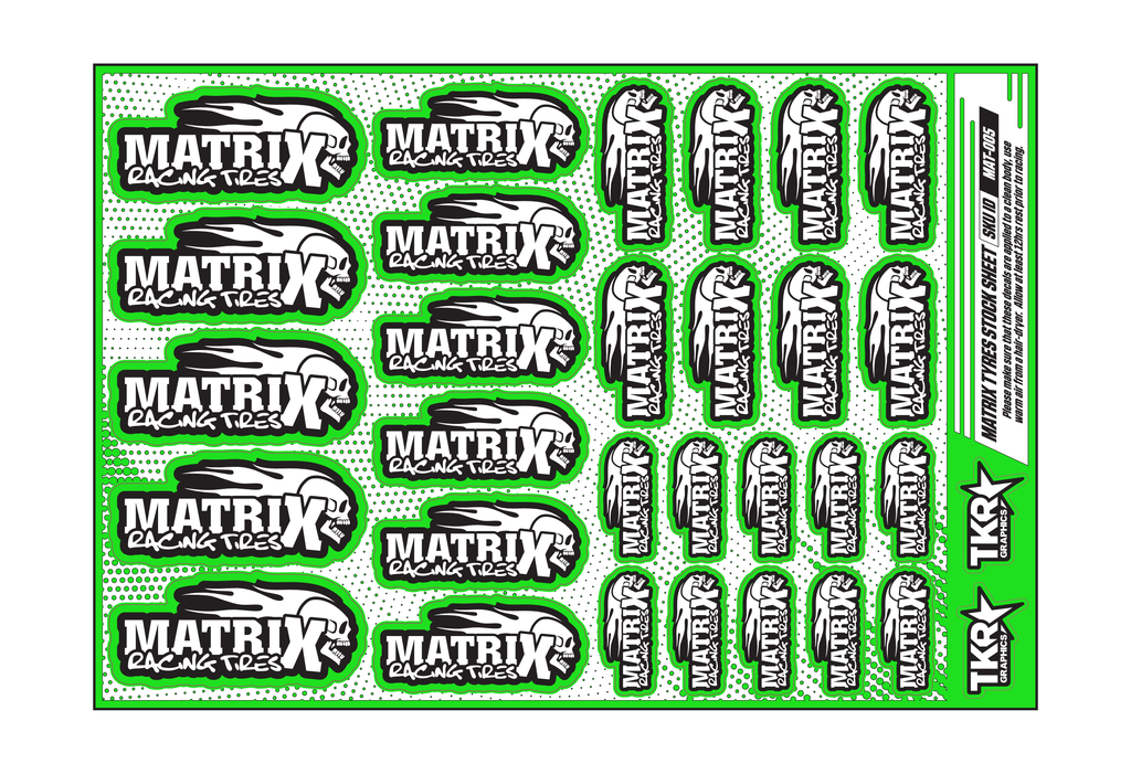 MATRIX TYRES A5 STOCK SHEET
