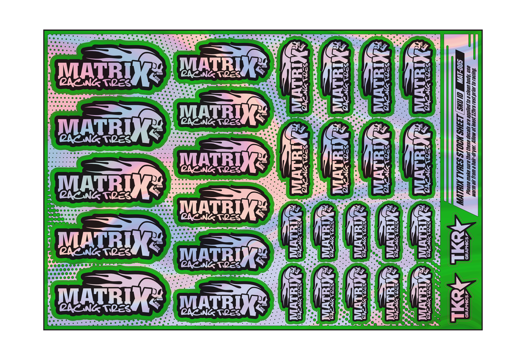 HOLOGRAPHIC MATRIX TYRES A5 STOCK SHEET