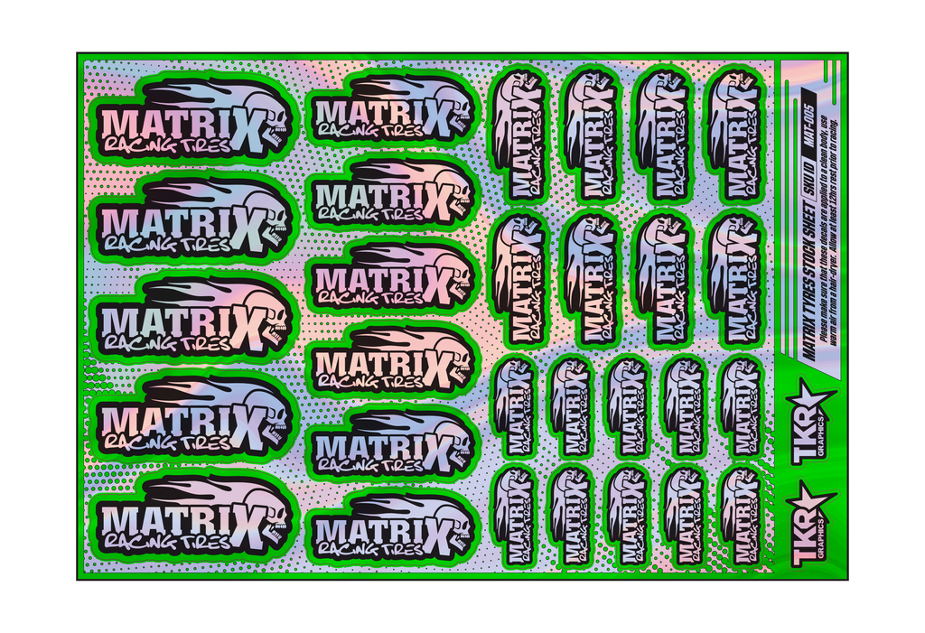 HOLOGRAPHIC MATRIX TYRES A5 STOCK SHEET
