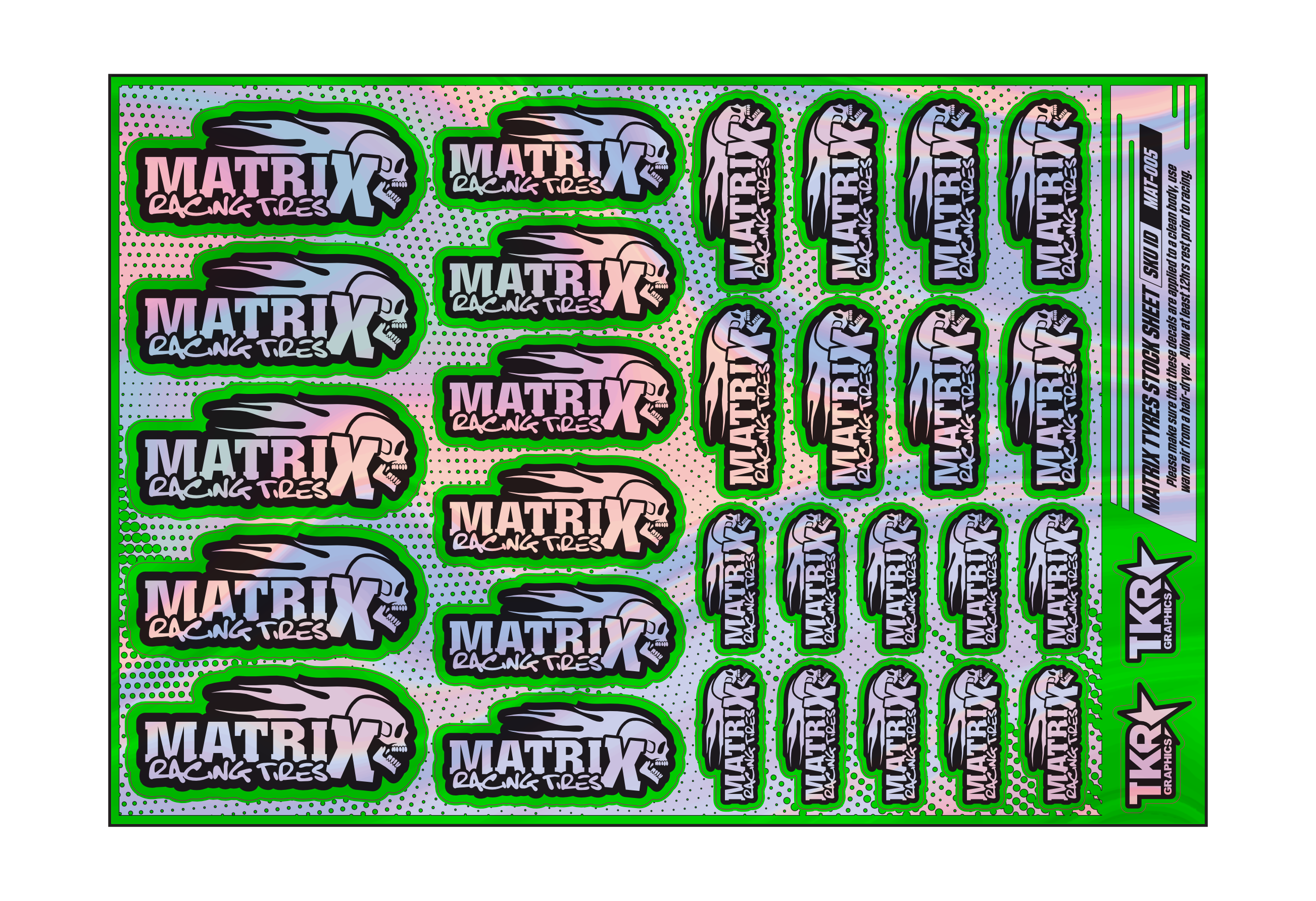 HOLOGRAPHIC MATRIX TYRES A5 STOCK SHEET