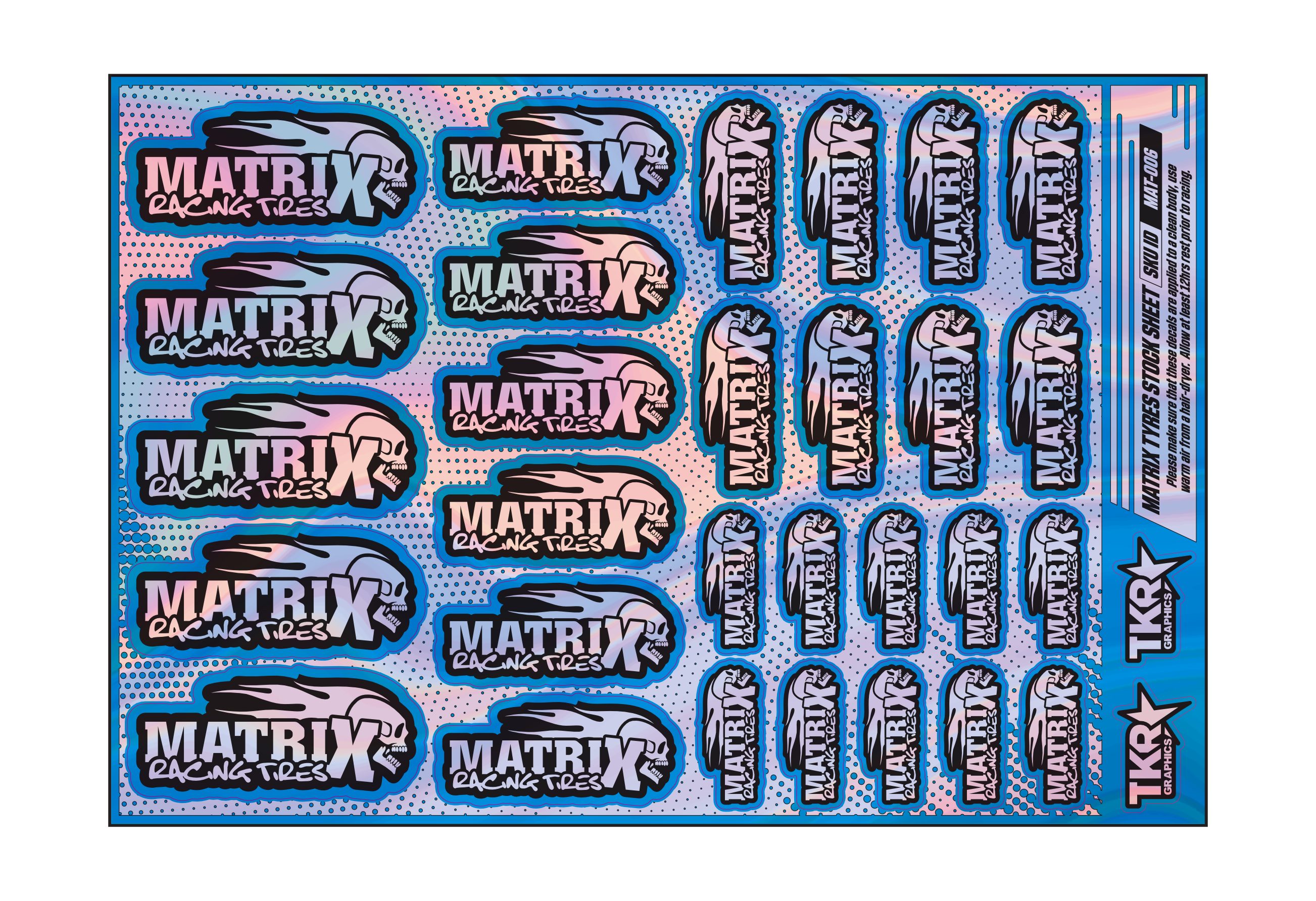 HOLOGRAPHIC MATRIX TYRES A5 STOCK SHEET