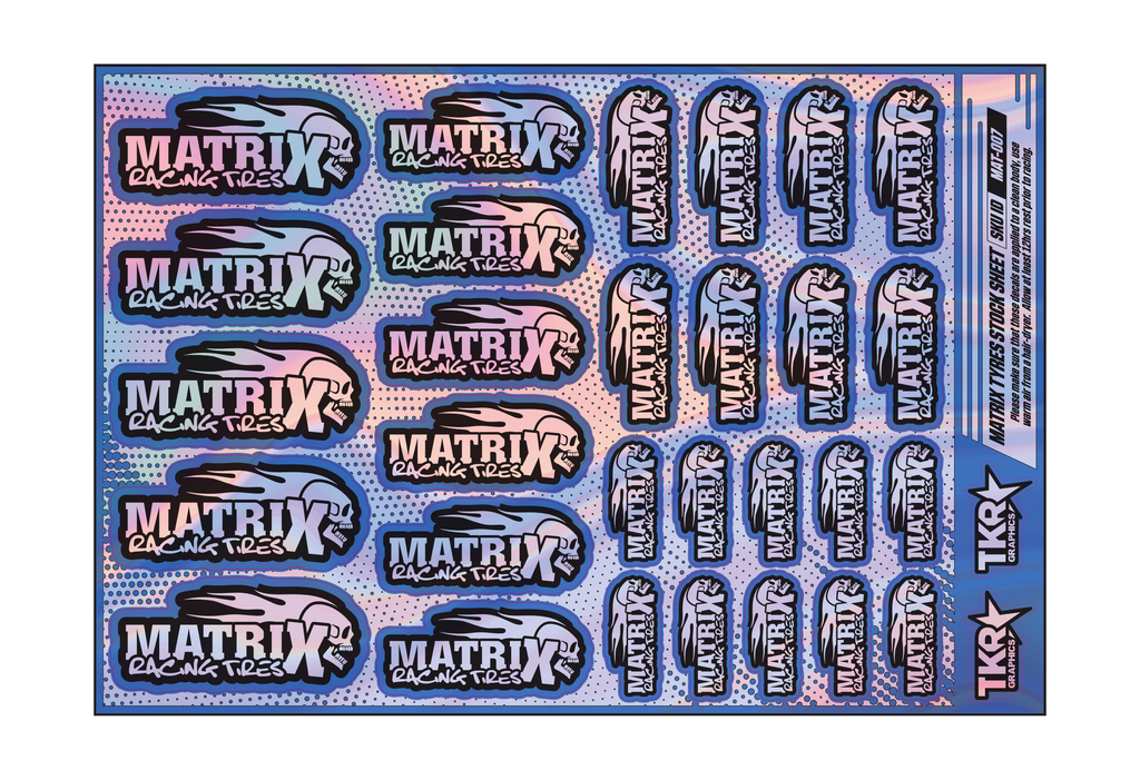 HOLOGRAPHIC MATRIX TYRES A5 STOCK SHEET