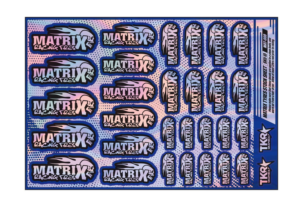 HOLOGRAPHIC MATRIX TYRES A5 STOCK SHEET