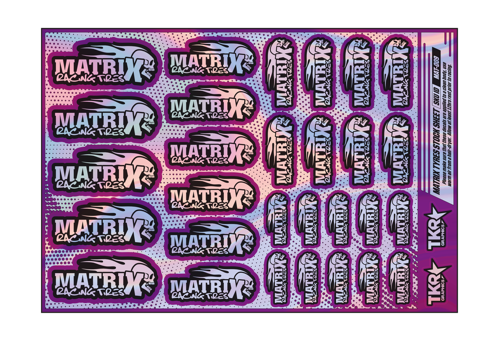 HOLOGRAPHIC MATRIX TYRES A5 STOCK SHEET