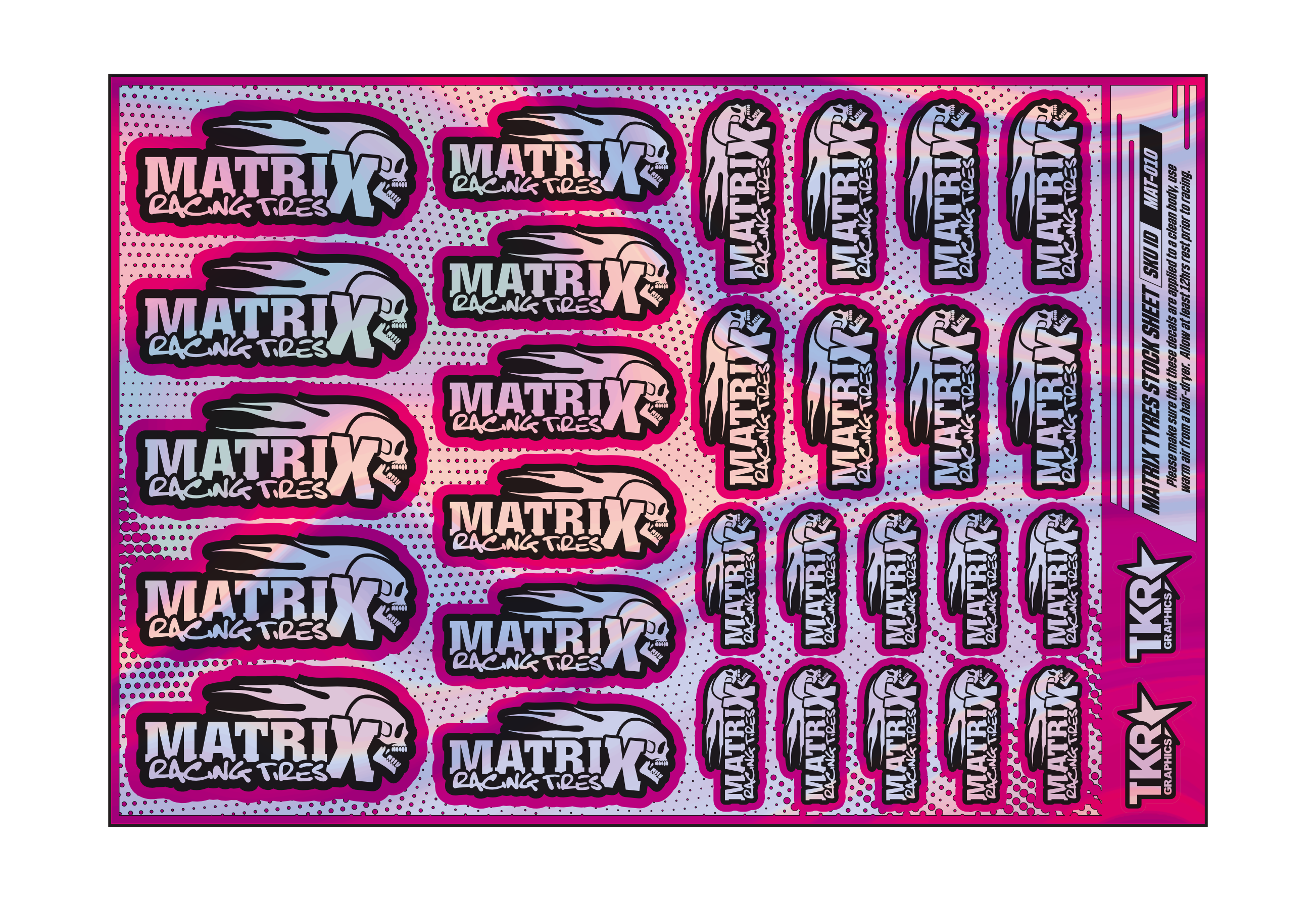 HOLOGRAPHIC MATRIX TYRES A5 STOCK SHEET