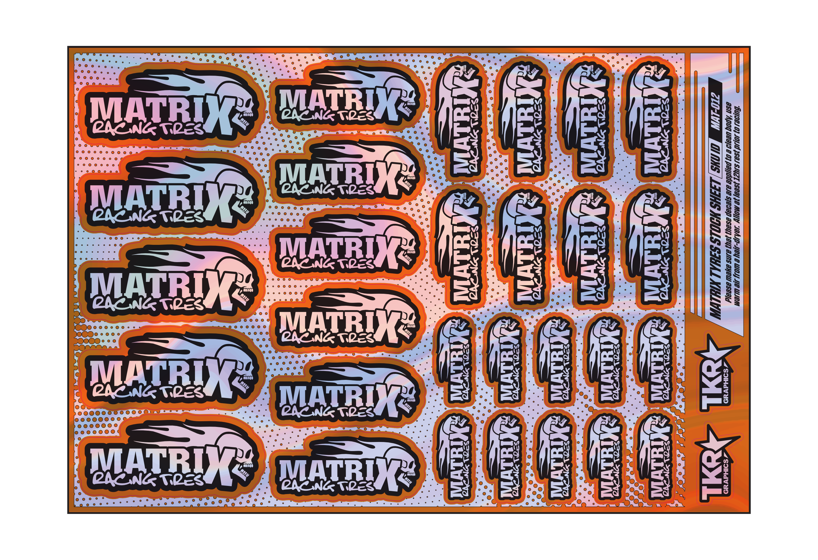 HOLOGRAPHIC MATRIX TYRES A5 STOCK SHEET