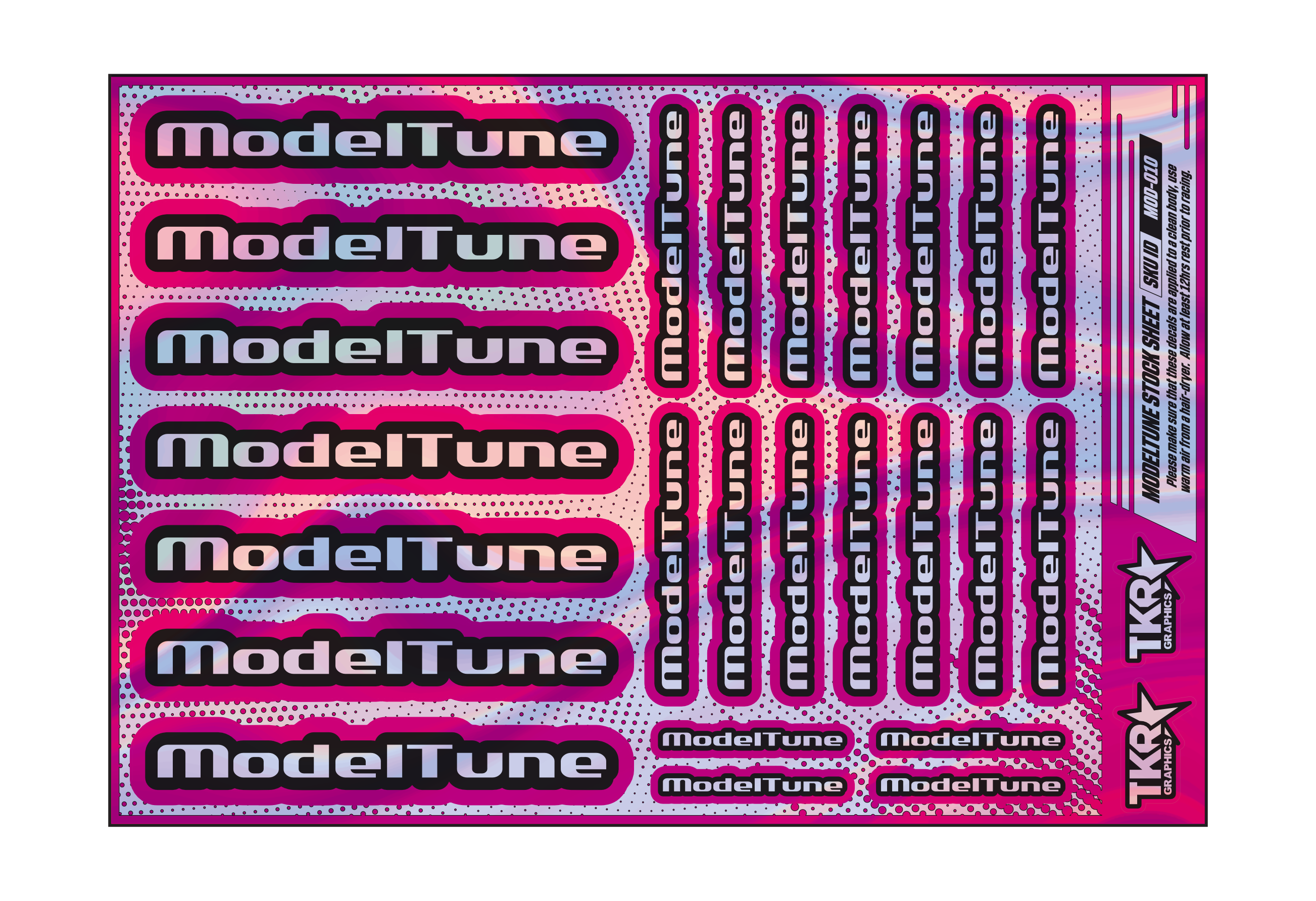 HOLOGRAPHIC MODELTUNE A5 STOCK SHEET