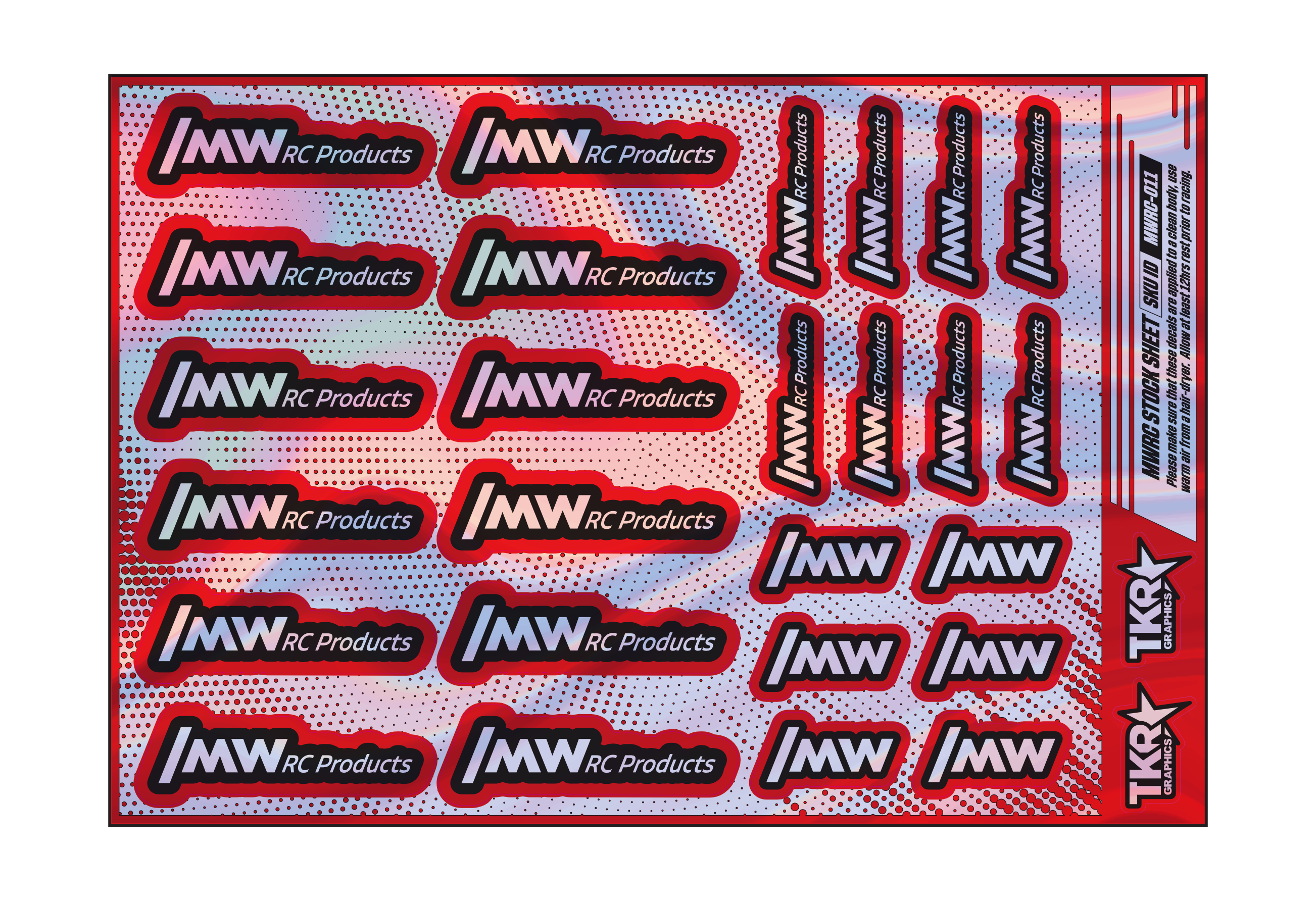 HOLOGRAPHIC MWRC PRODUCTS A5 STOCK SHEET