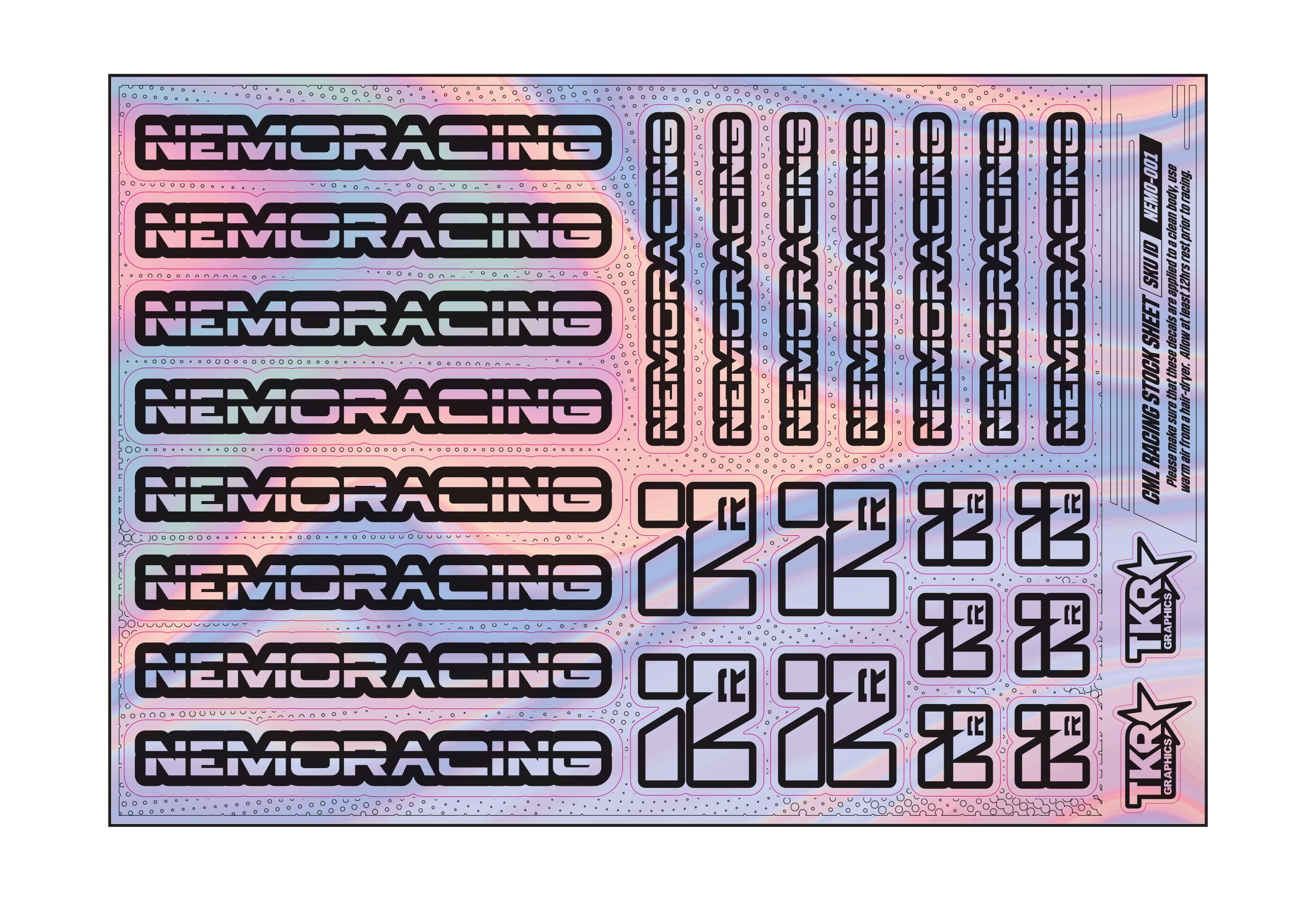 HOLOGRAPHIC NEMO RACING A5 STOCK SHEET