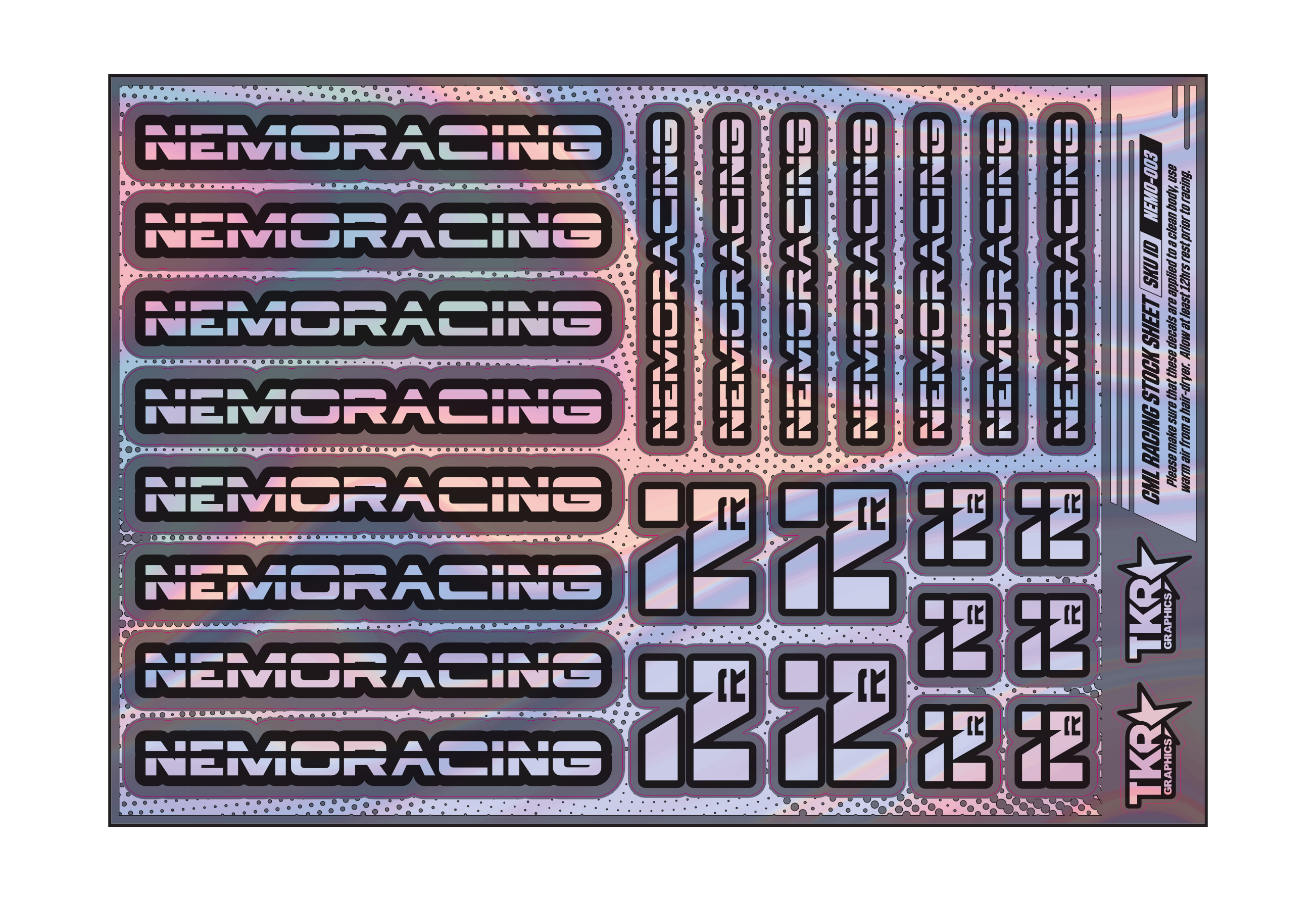 HOLOGRAPHIC NEMO RACING A5 STOCK SHEET