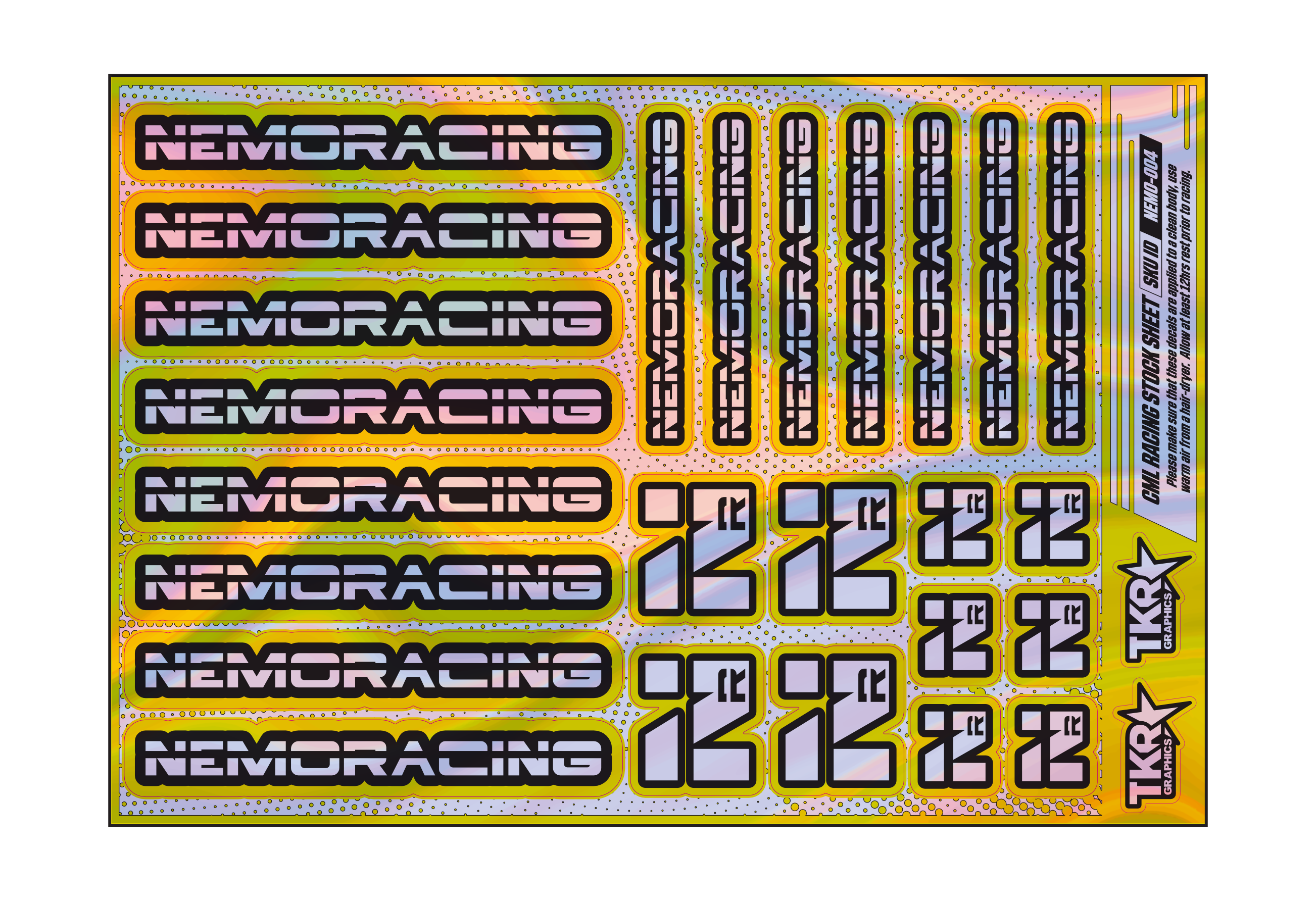 HOLOGRAPHIC NEMO RACING A5 STOCK SHEET