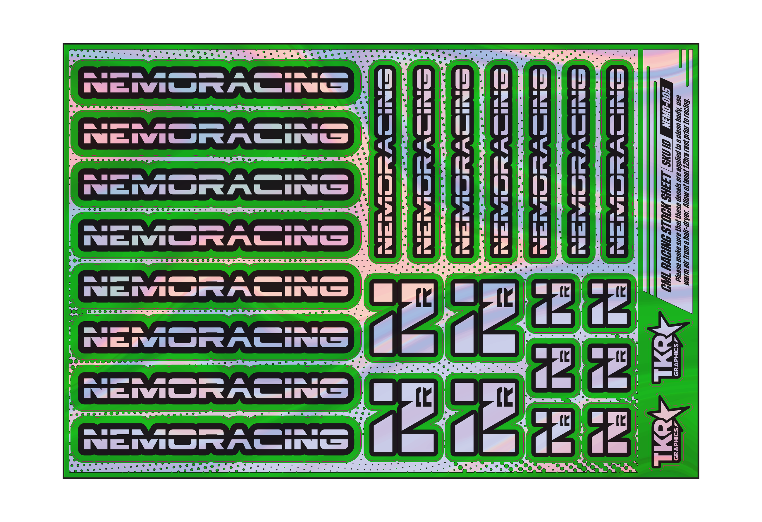 HOLOGRAPHIC NEMO RACING A5 STOCK SHEET