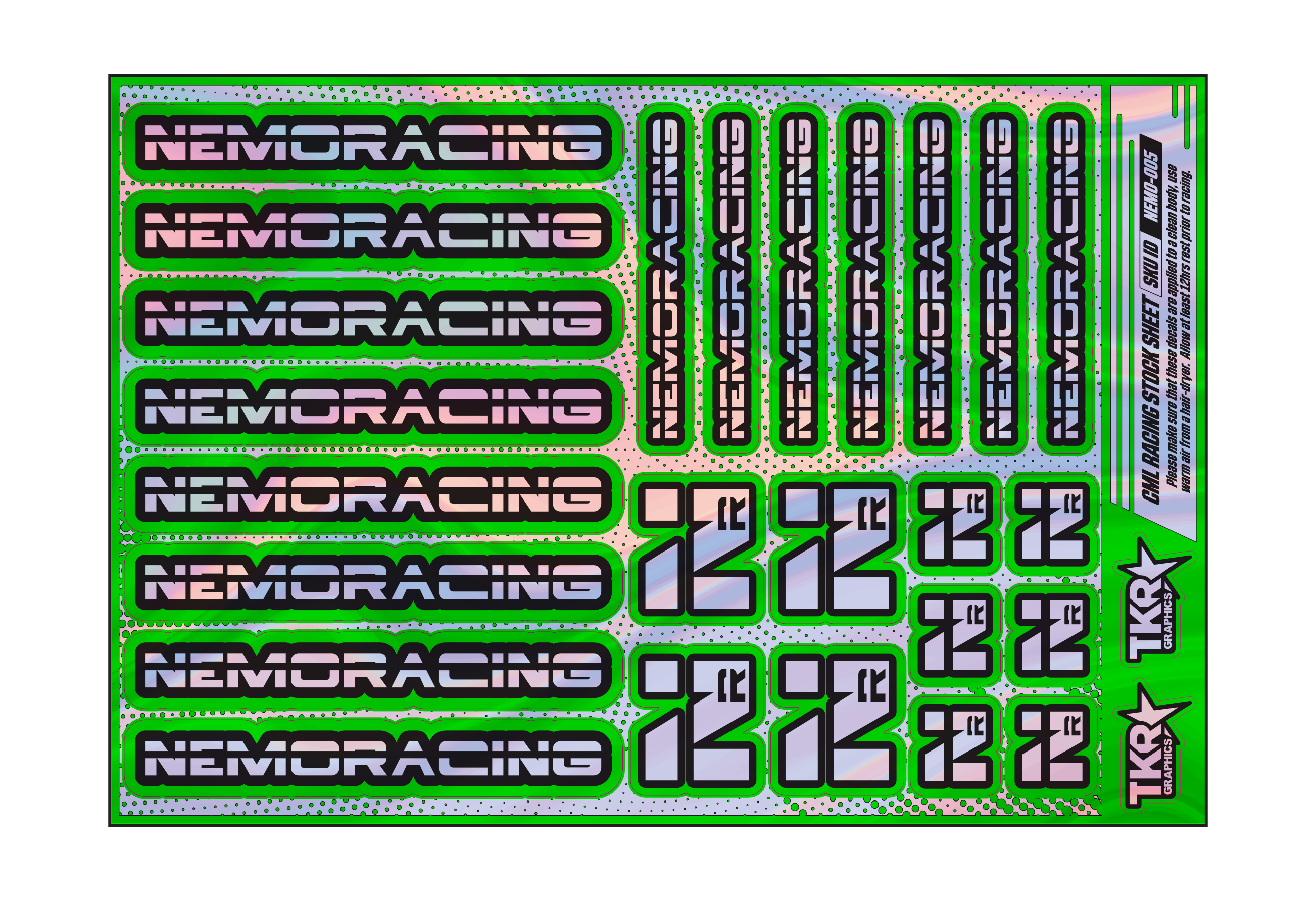 HOLOGRAPHIC NEMO RACING A5 STOCK SHEET