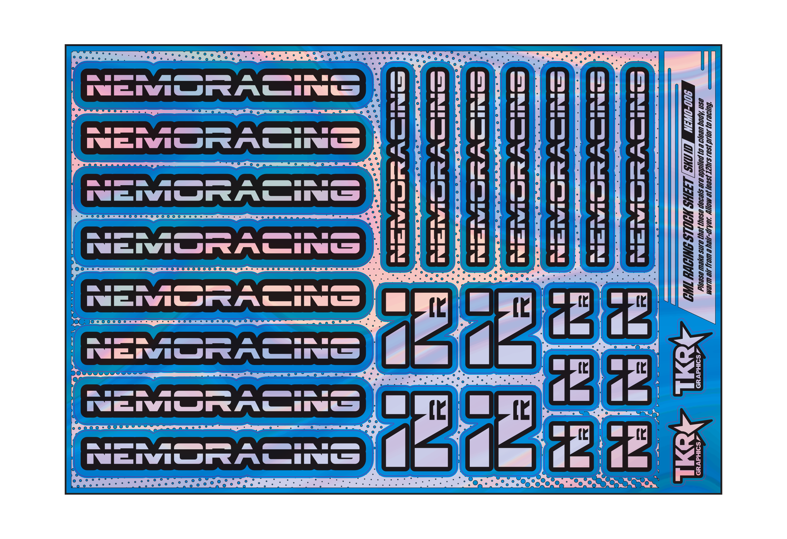 HOLOGRAPHIC NEMO RACING A5 STOCK SHEET