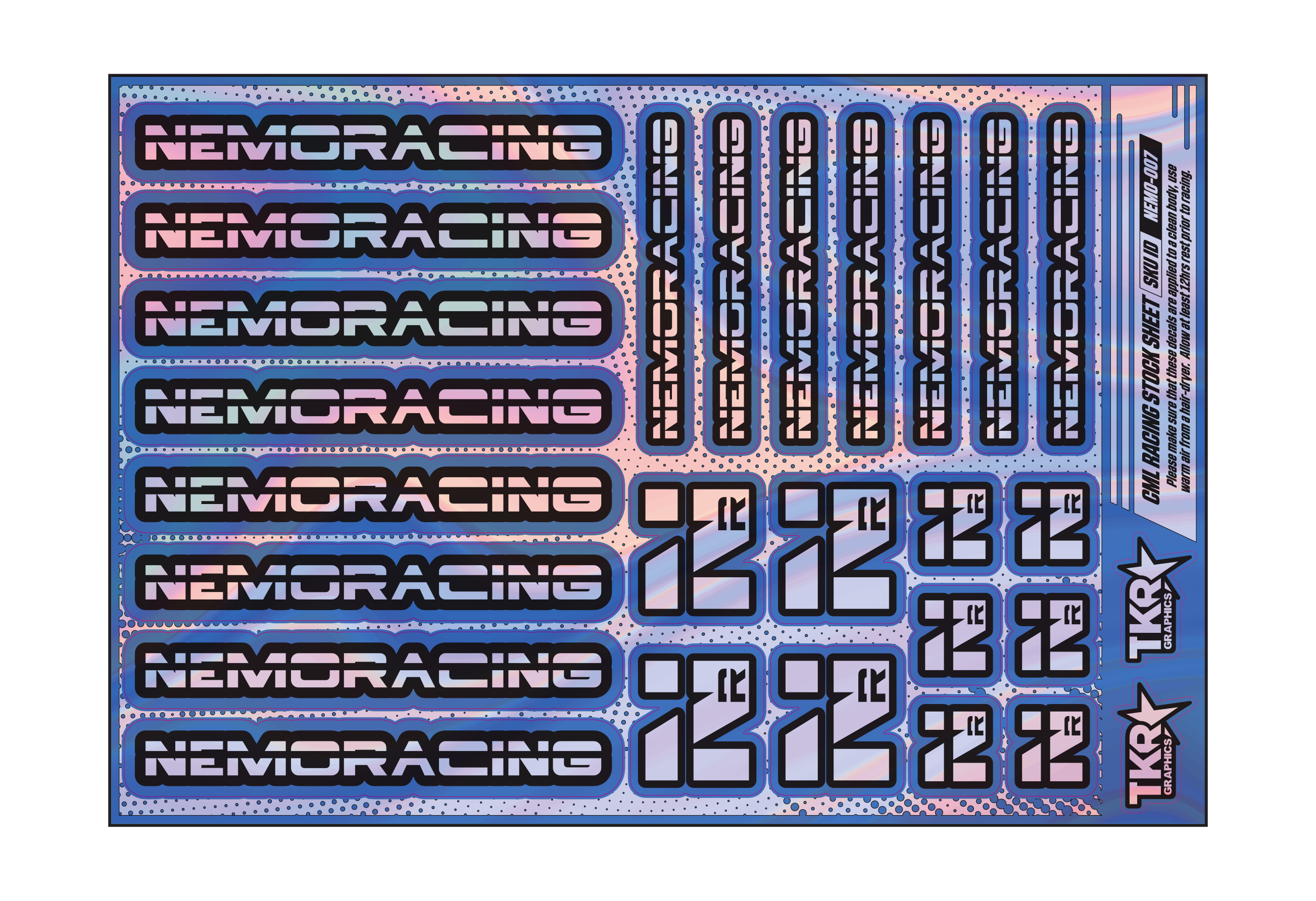 HOLOGRAPHIC NEMO RACING A5 STOCK SHEET