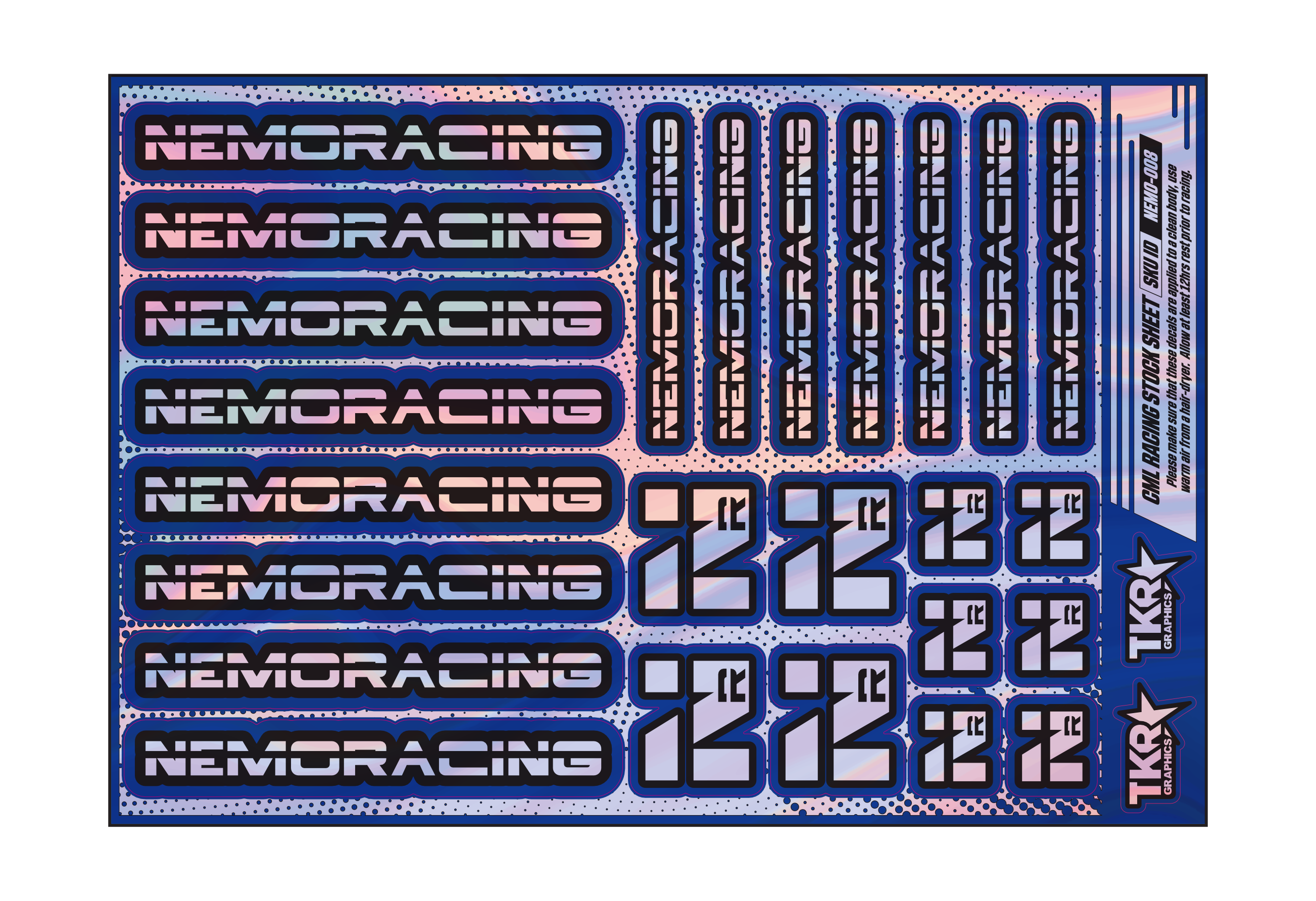 HOLOGRAPHIC NEMO RACING A5 STOCK SHEET