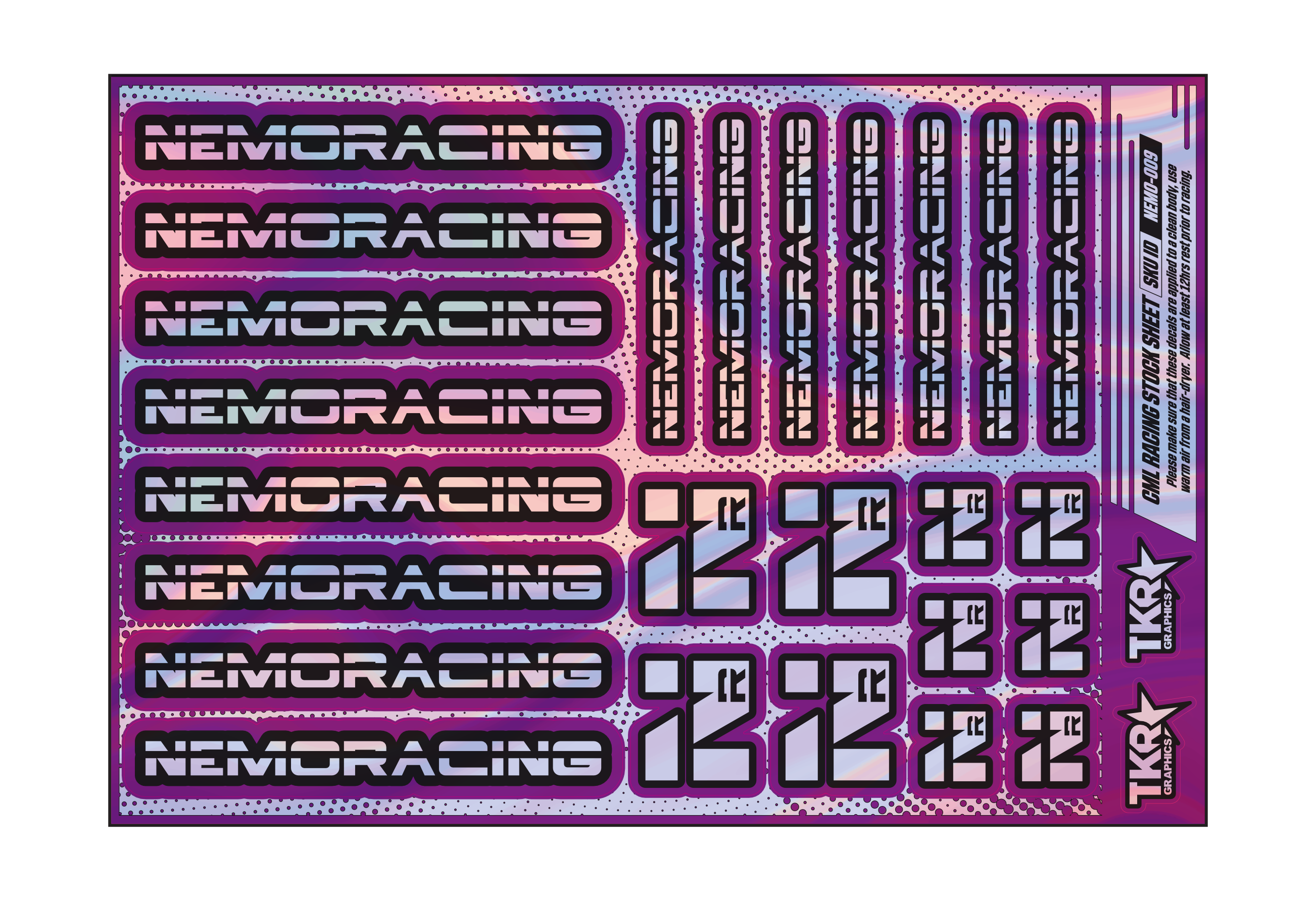 HOLOGRAPHIC NEMO RACING A5 STOCK SHEET