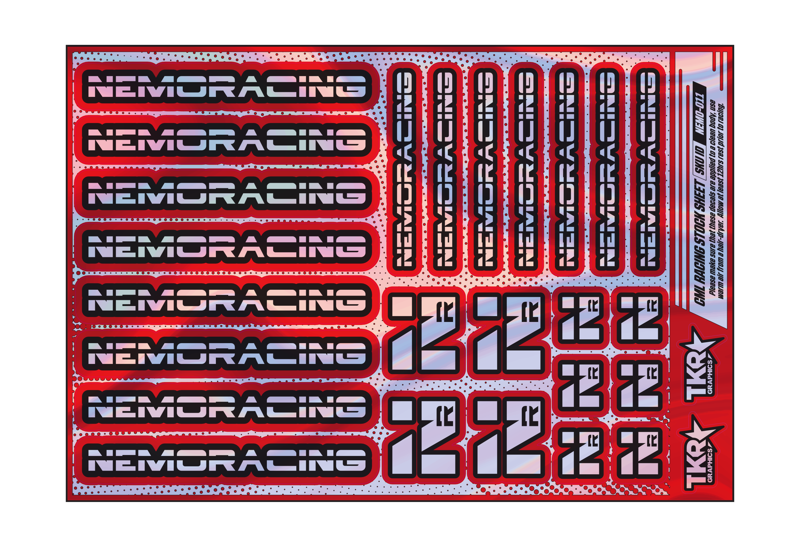 HOLOGRAPHIC NEMO RACING A5 STOCK SHEET
