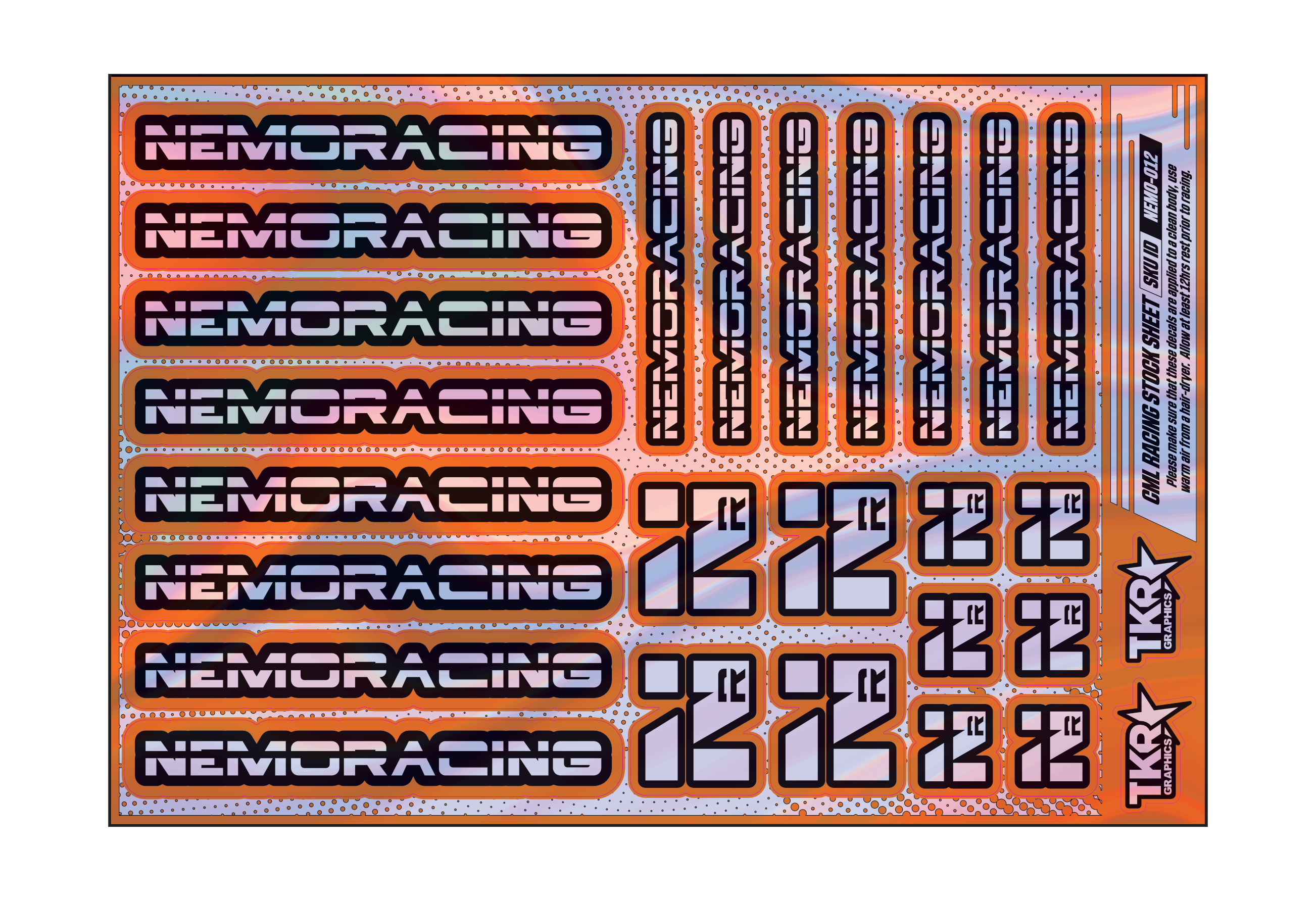 HOLOGRAPHIC NEMO RACING A5 STOCK SHEET