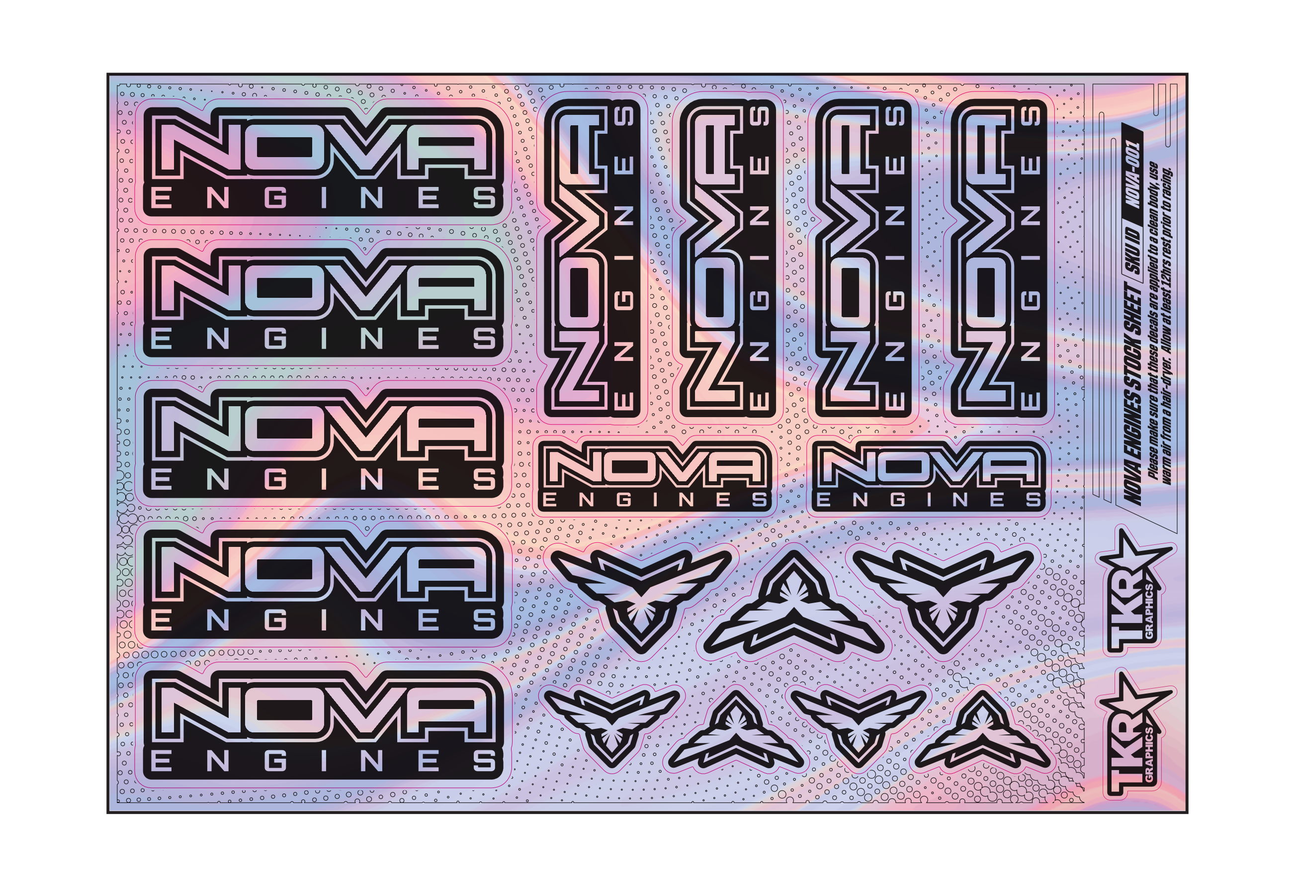 HOLOGRAPHIC NOVA ENGINES A5 STOCK SHEET