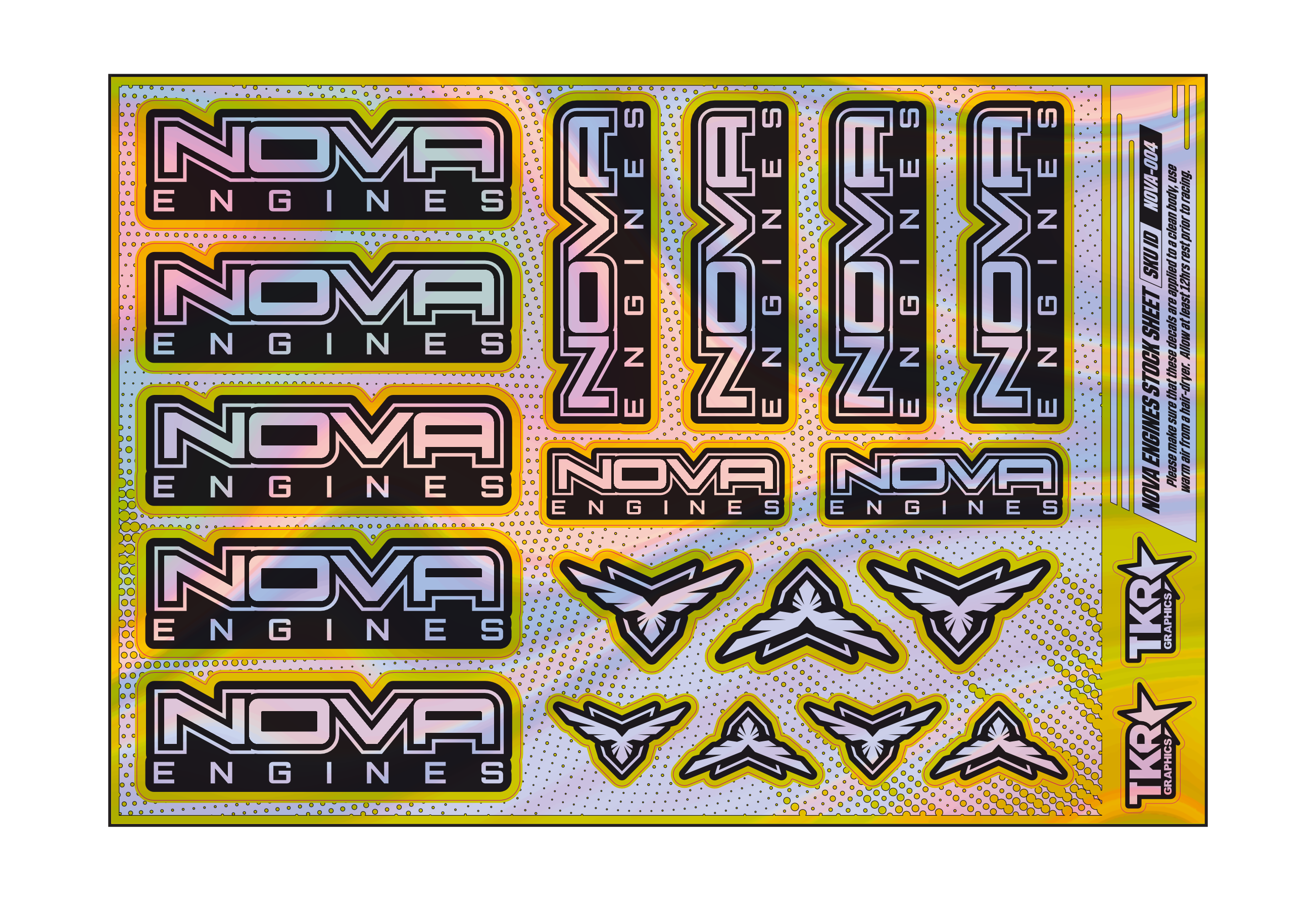 HOLOGRAPHIC NOVA ENGINES A5 STOCK SHEET