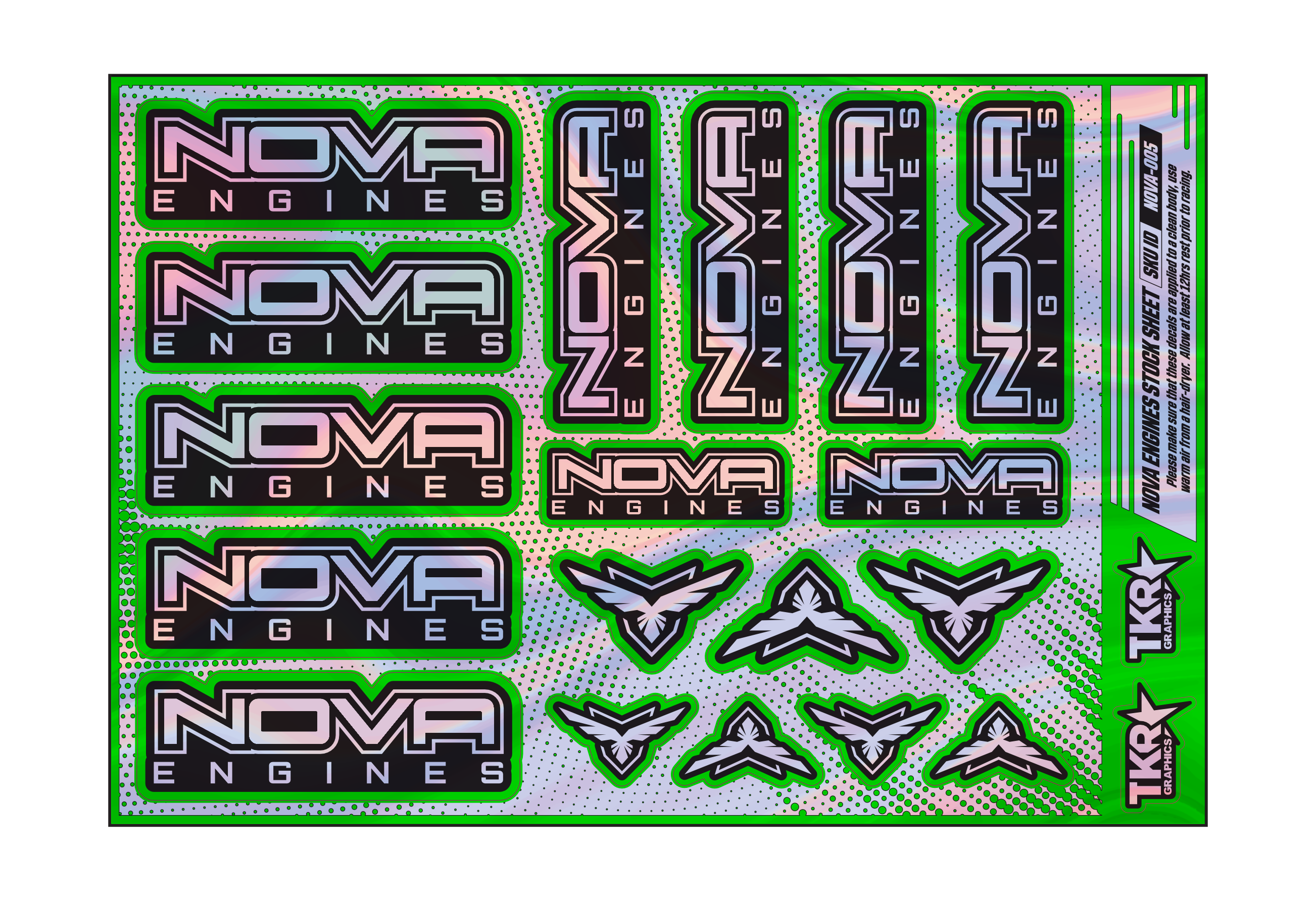 HOLOGRAPHIC NOVA ENGINES A5 STOCK SHEET