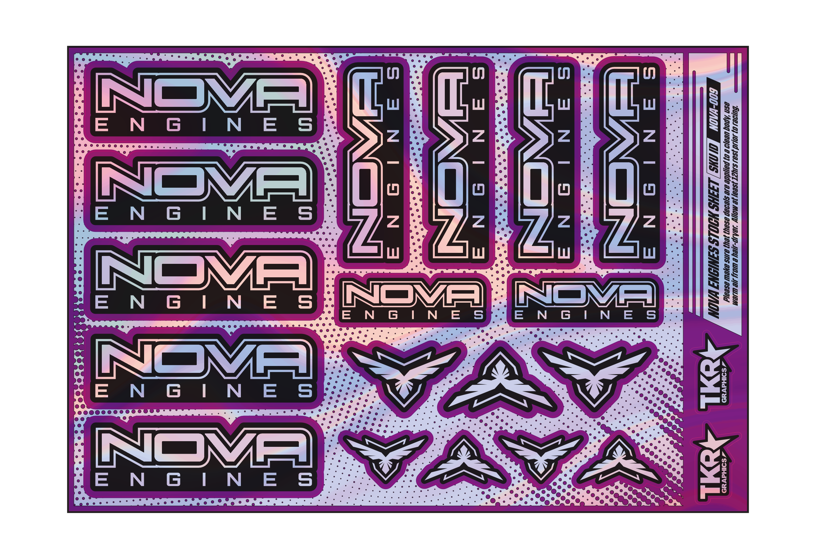 HOLOGRAPHIC NOVA ENGINES A5 STOCK SHEET