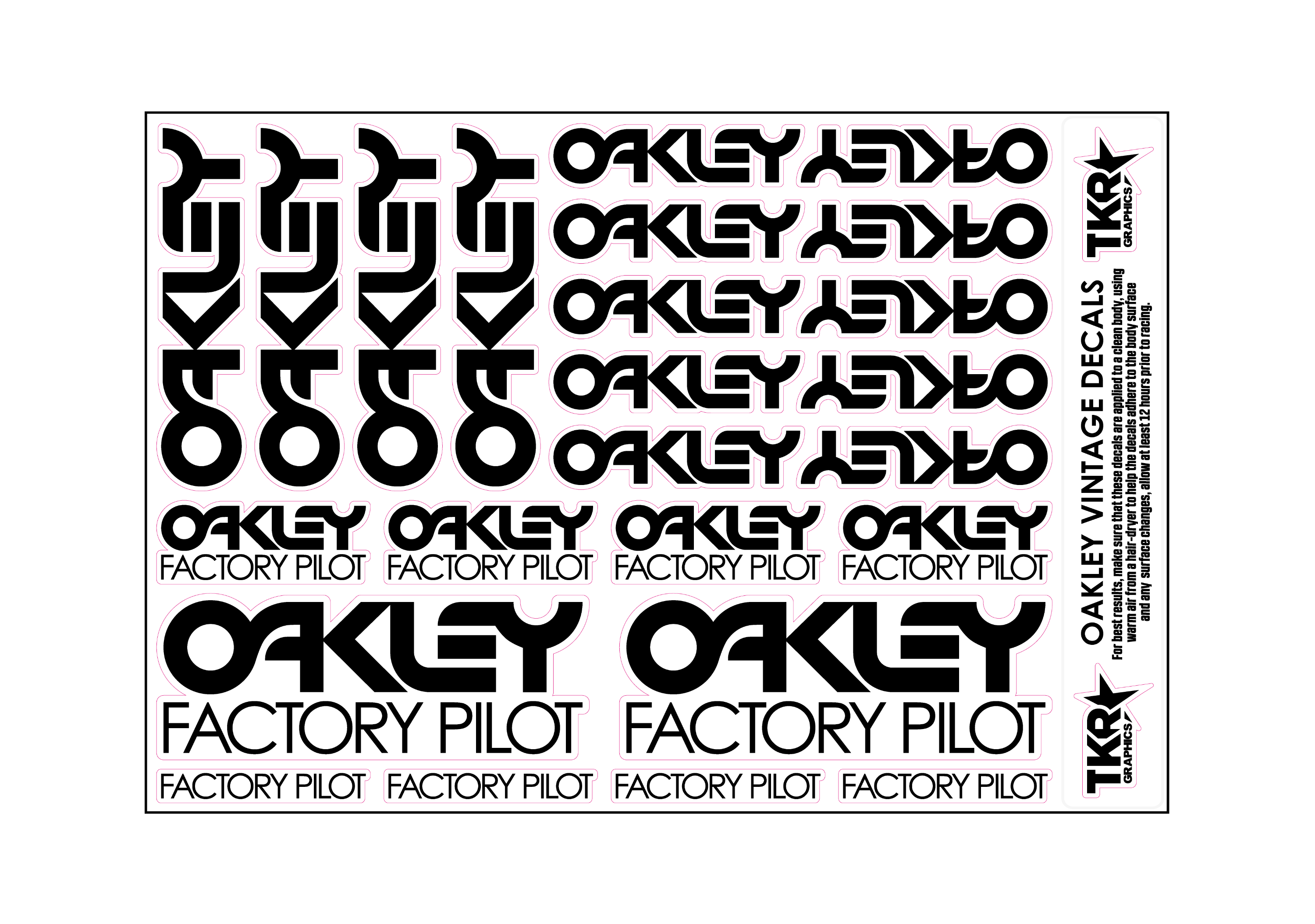 STOCK OAKLEY VINTAGE A5 SHEET ON CLEAR VINYL