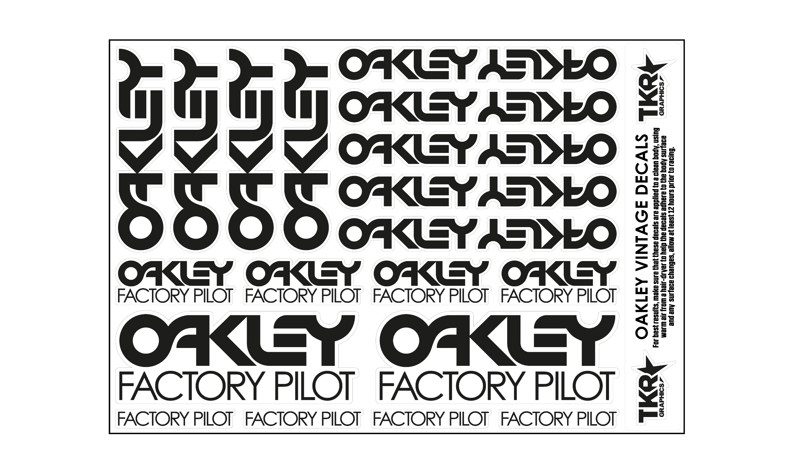 OAKLEY VINTAGE A5 SHEET ON CLEAR VINYL