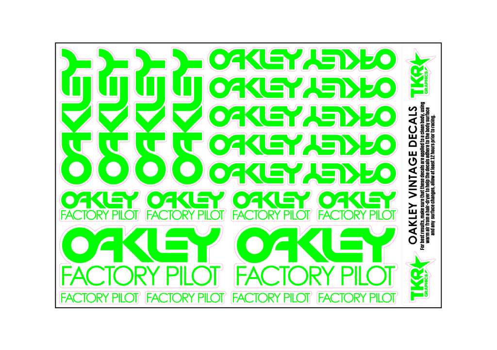OAKLEY VINTAGE A5 SHEET ON CLEAR VINYL
