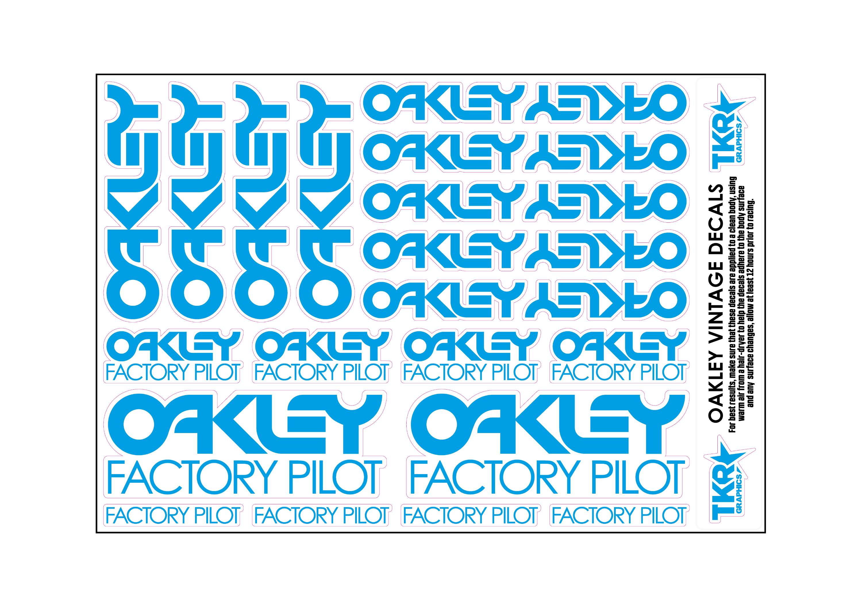 STOCK OAKLEY VINTAGE A5 SHEET ON CLEAR VINYL