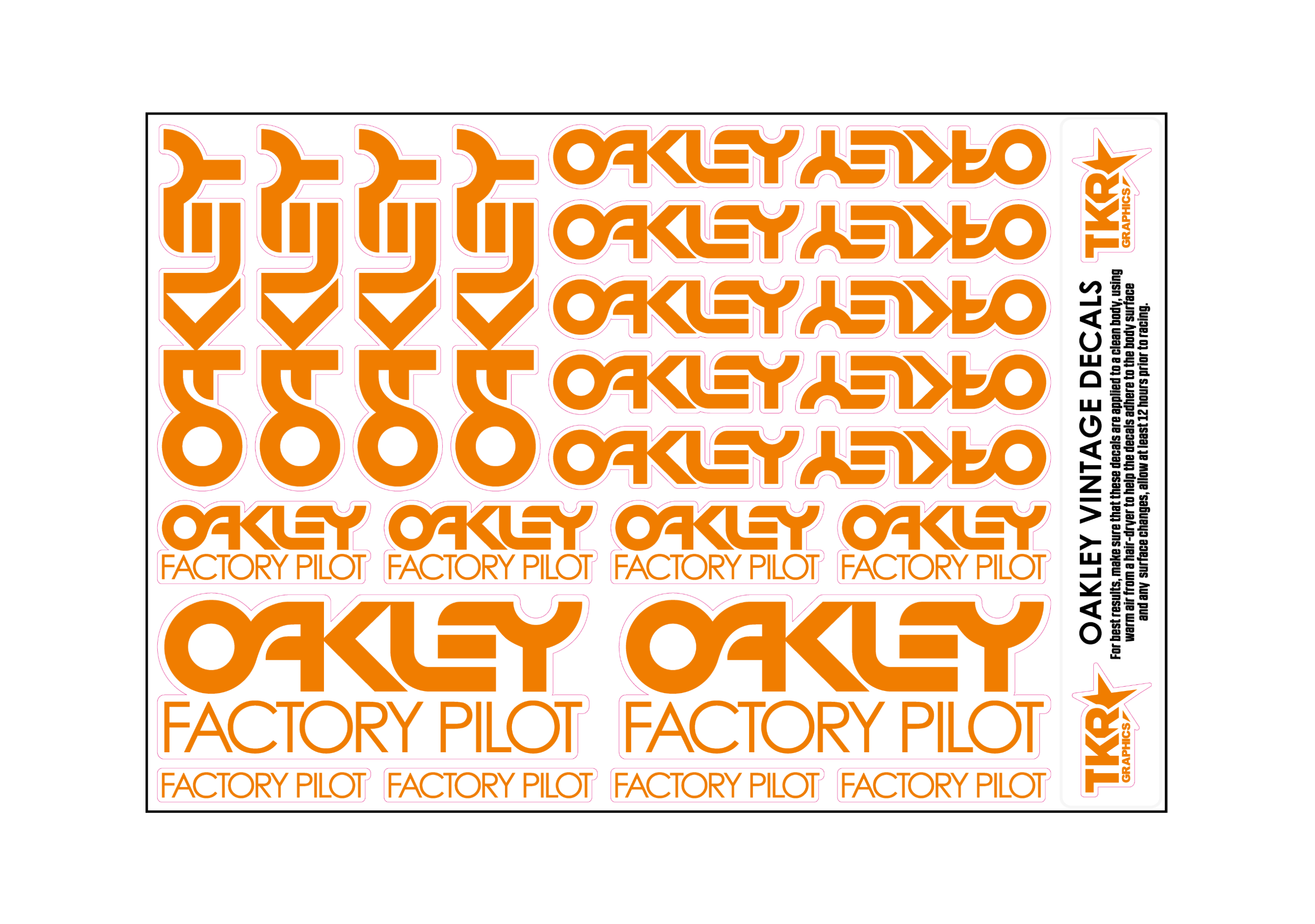 STOCK OAKLEY VINTAGE A5 SHEET ON CLEAR VINYL