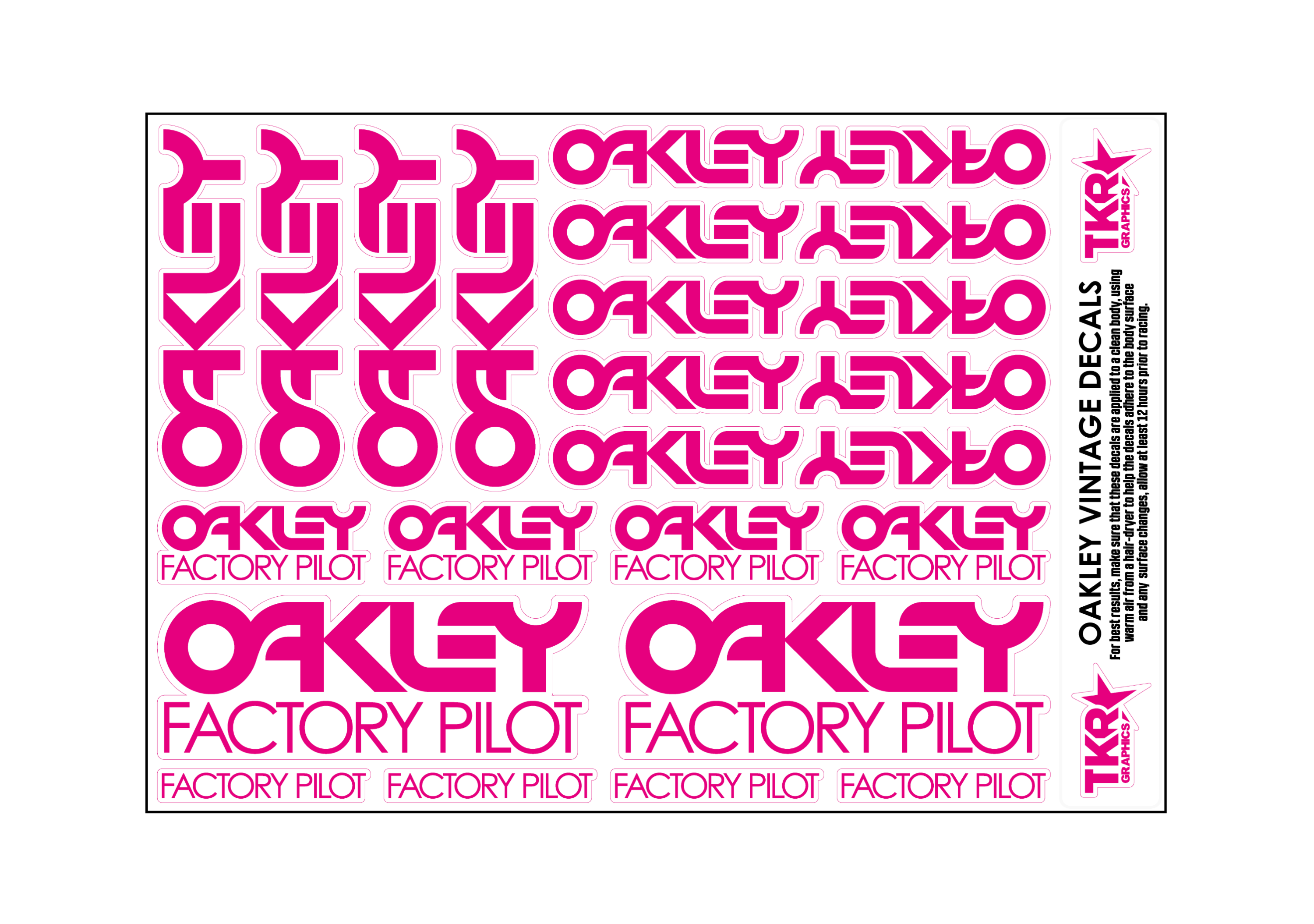 STOCK OAKLEY VINTAGE A5 SHEET ON CLEAR VINYL