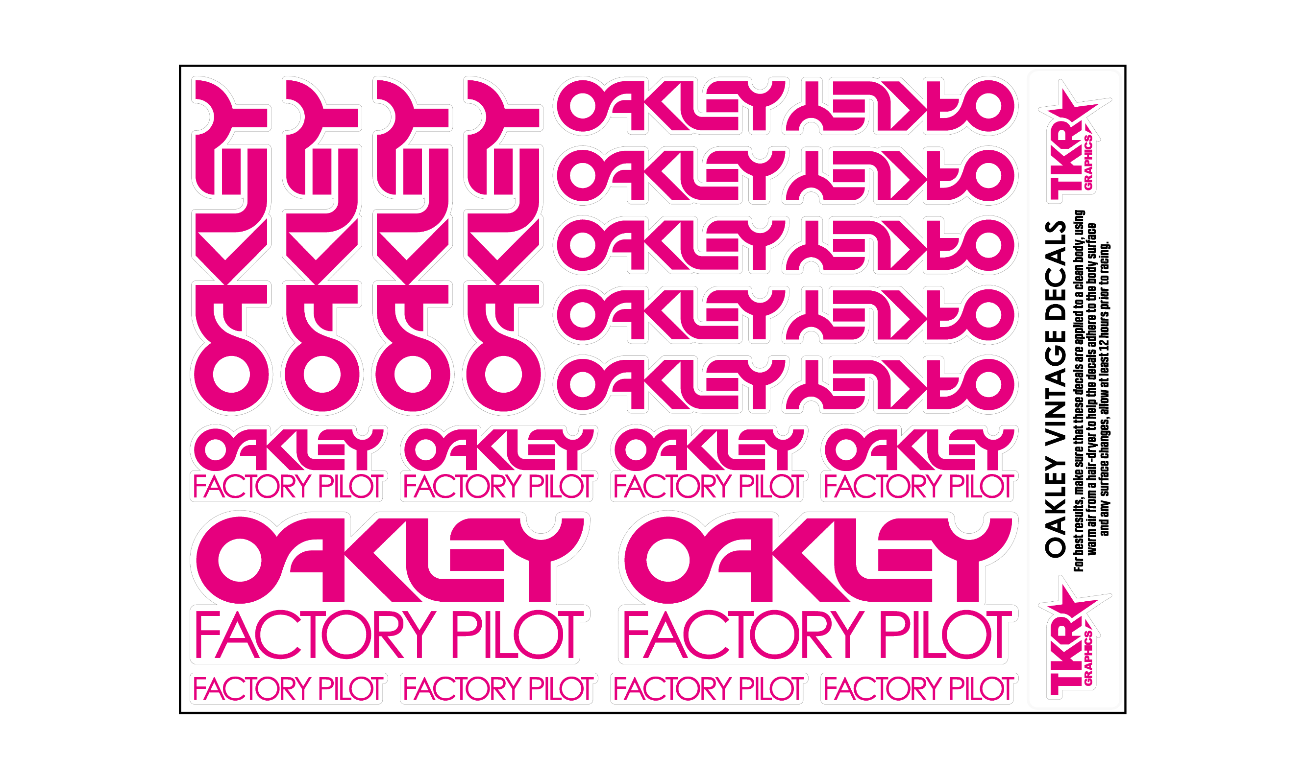 OAKLEY VINTAGE A5 SHEET ON CLEAR VINYL