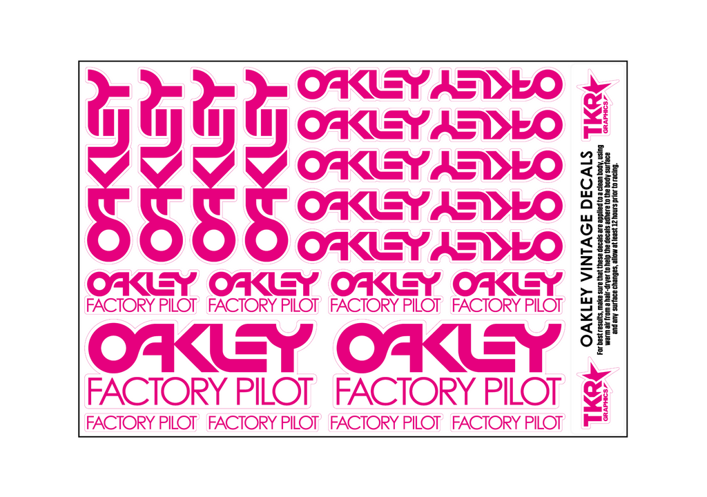 OAKLEY VINTAGE A5 SHEET ON CLEAR VINYL