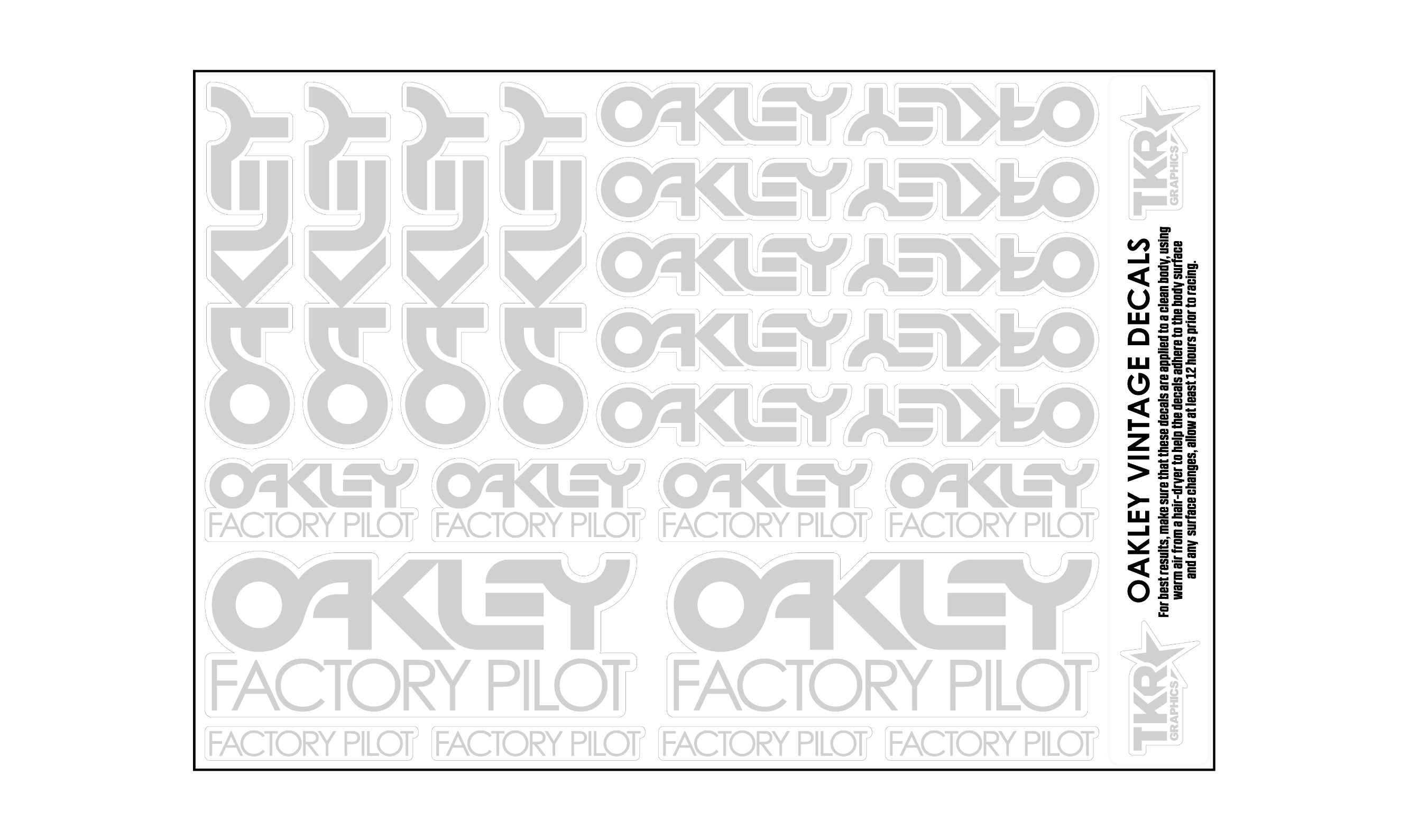 OAKLEY VINTAGE A5 SHEET ON CLEAR VINYL