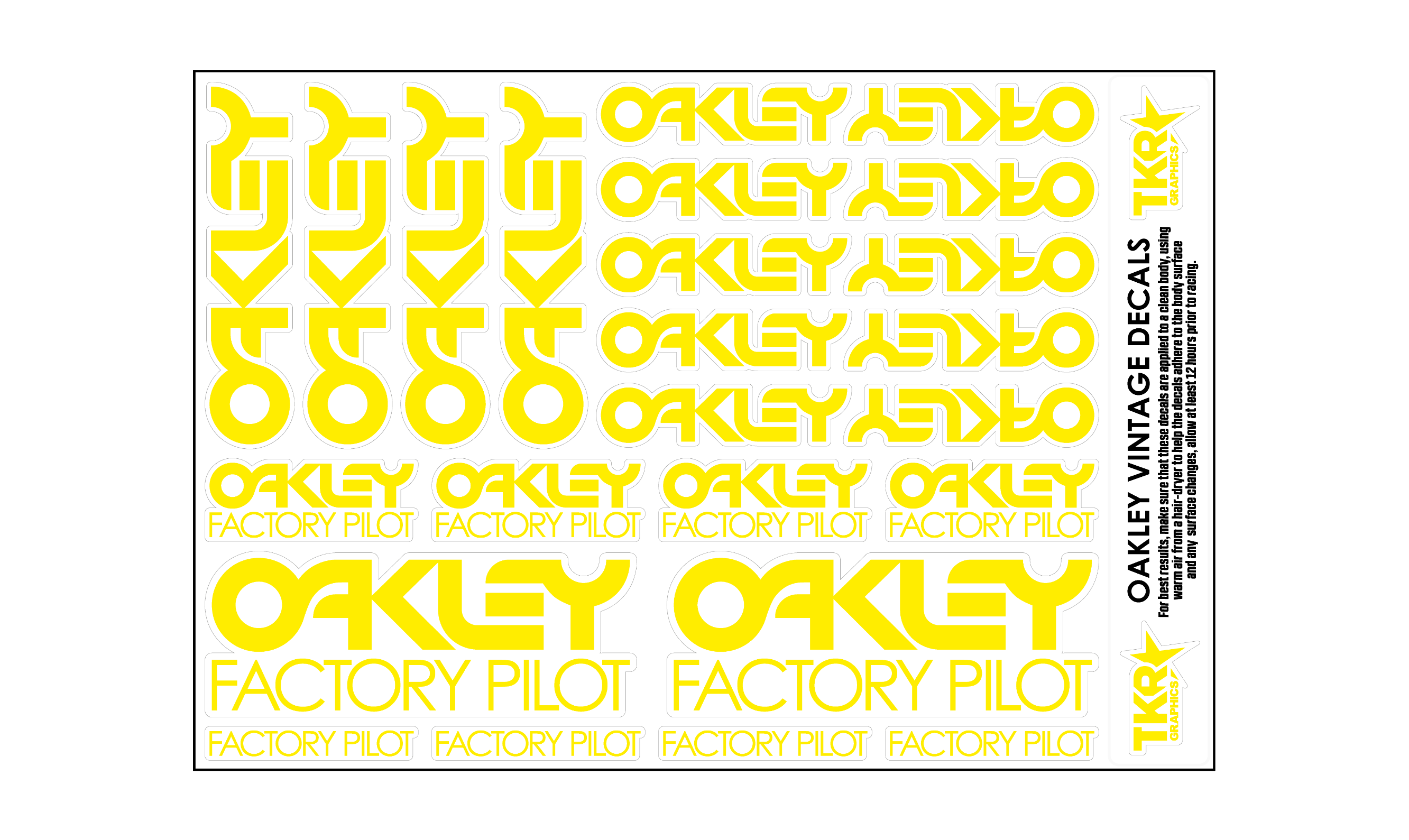 OAKLEY VINTAGE A5 SHEET ON CLEAR VINYL