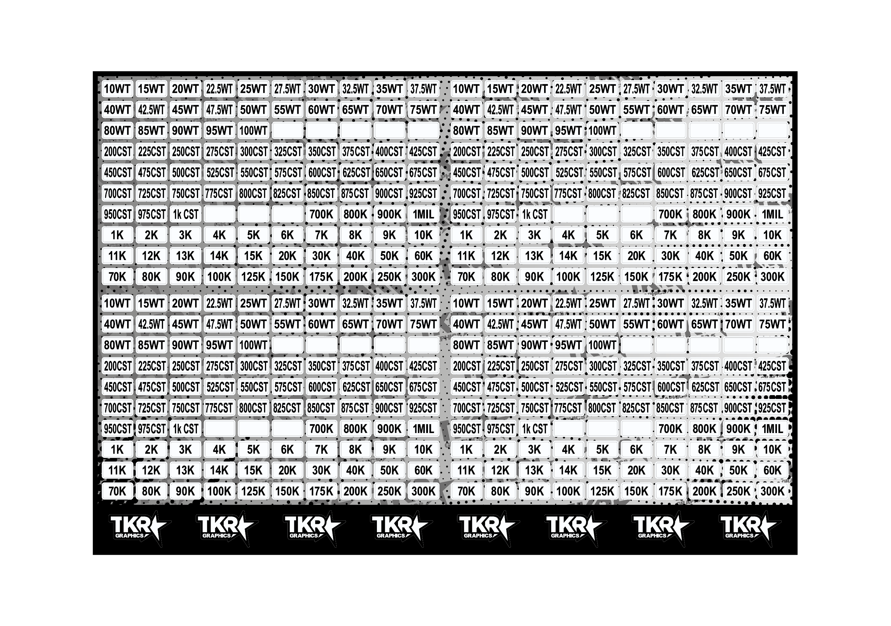 SHOCK AND DIFFERENTIAL OIL IDENTIFYING SHEET