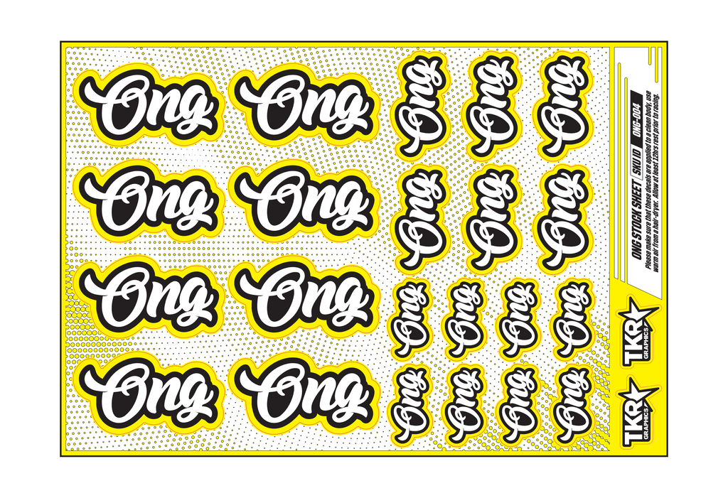 ONG A5 STOCK SHEET