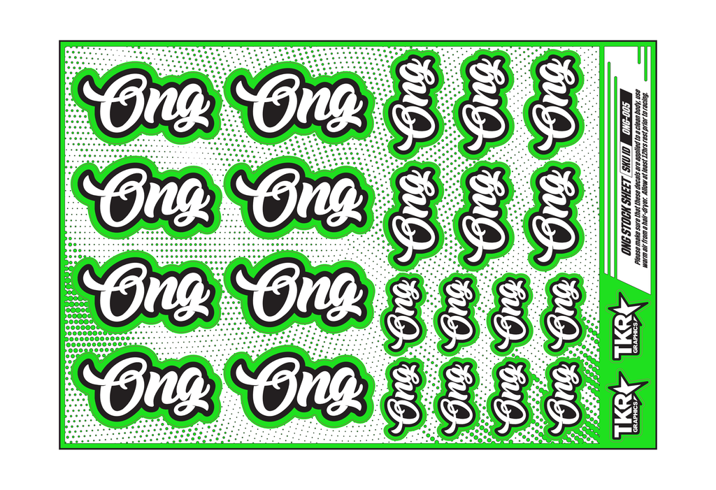 ONG A5 STOCK SHEET