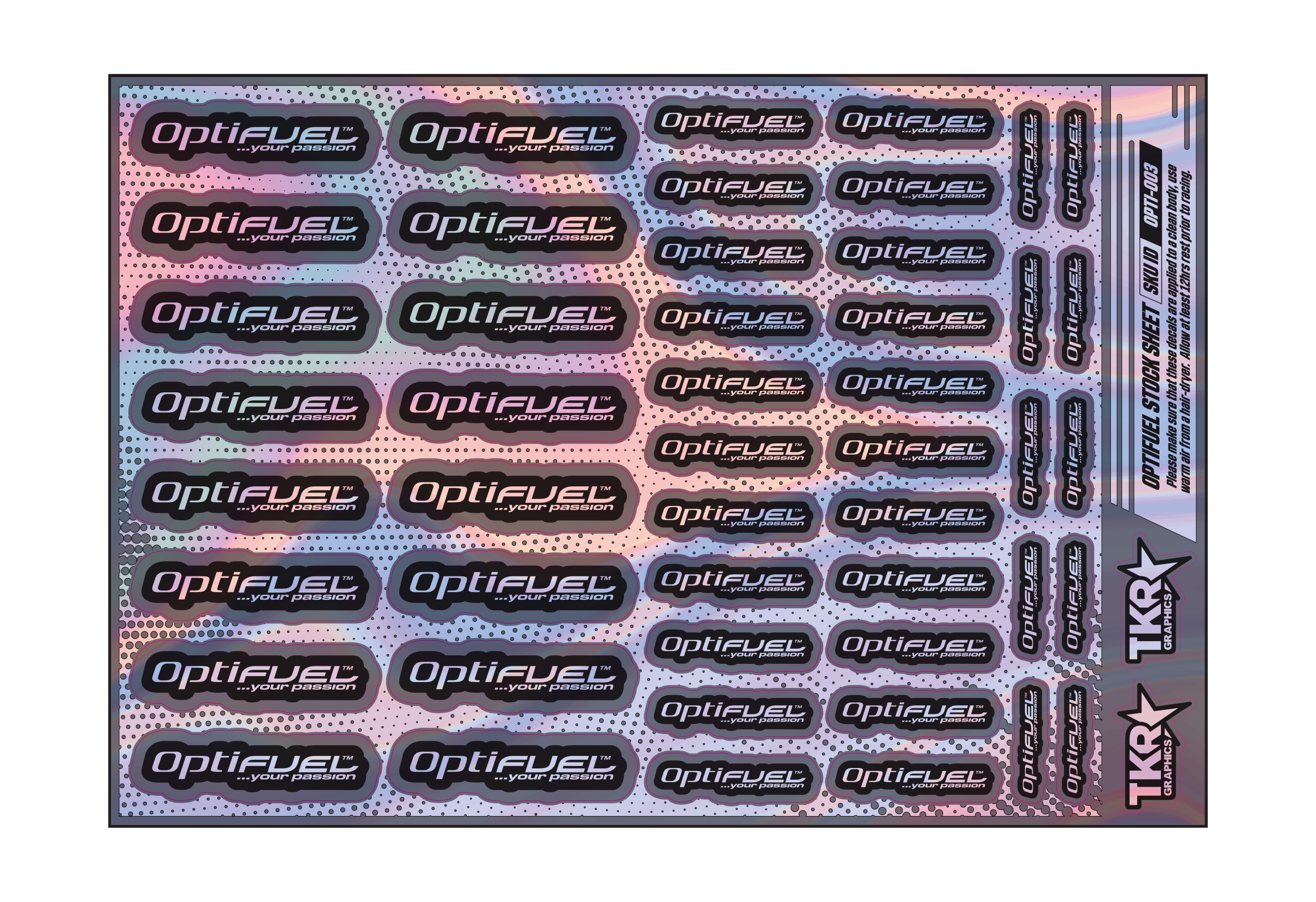 HOLOGRAPHIC OPTIFUEL A5 STOCK SHEET