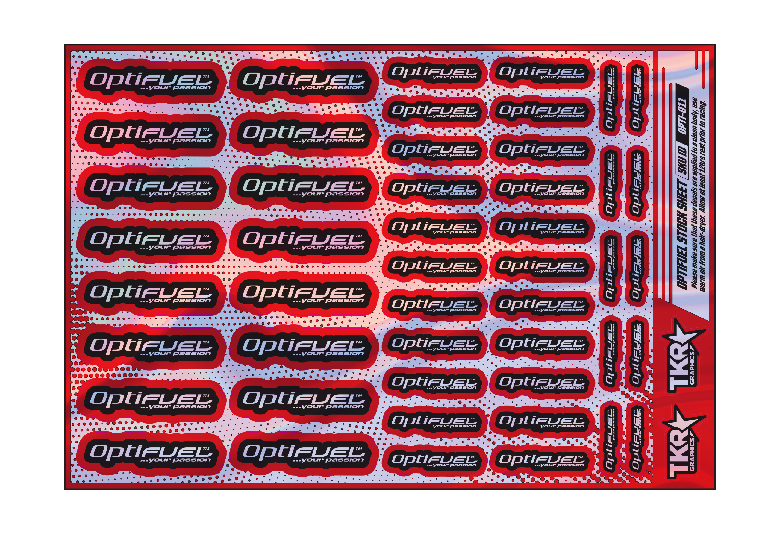 HOLOGRAPHIC OPTIFUEL A5 STOCK SHEET