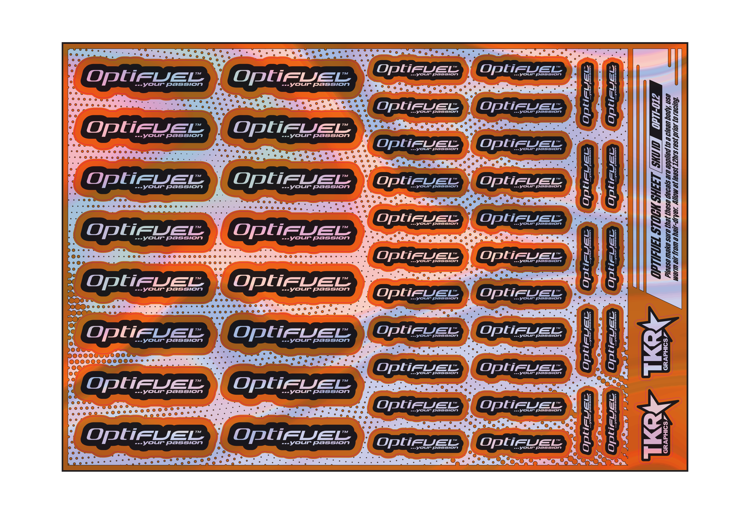 HOLOGRAPHIC OPTIFUEL A5 STOCK SHEET