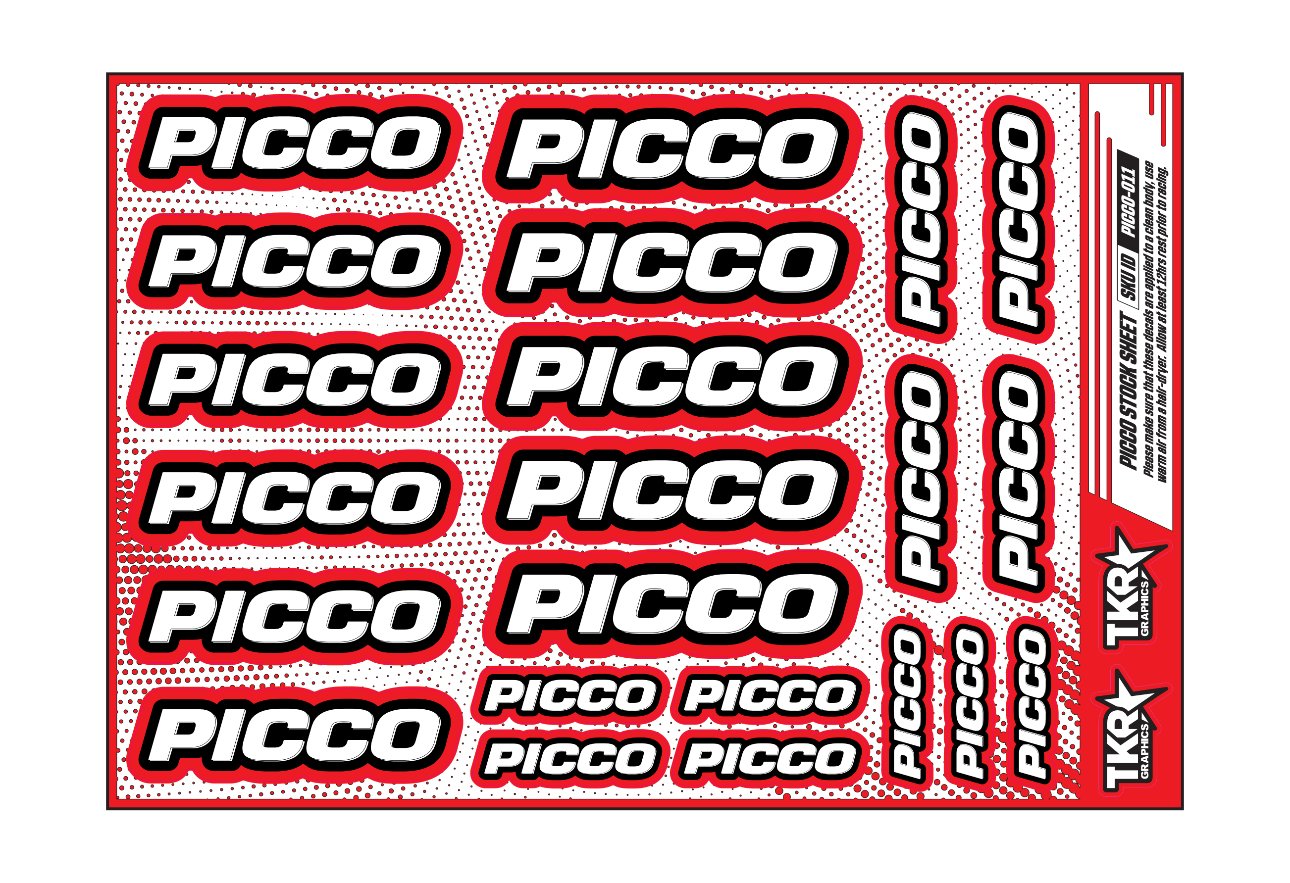 PICCO A5 STOCK SHEET