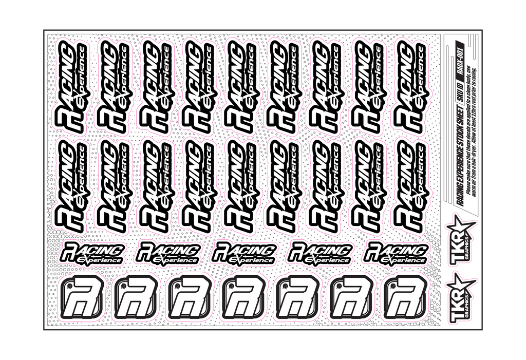 RACING EXPERIENCE A5 STOCK SHEET