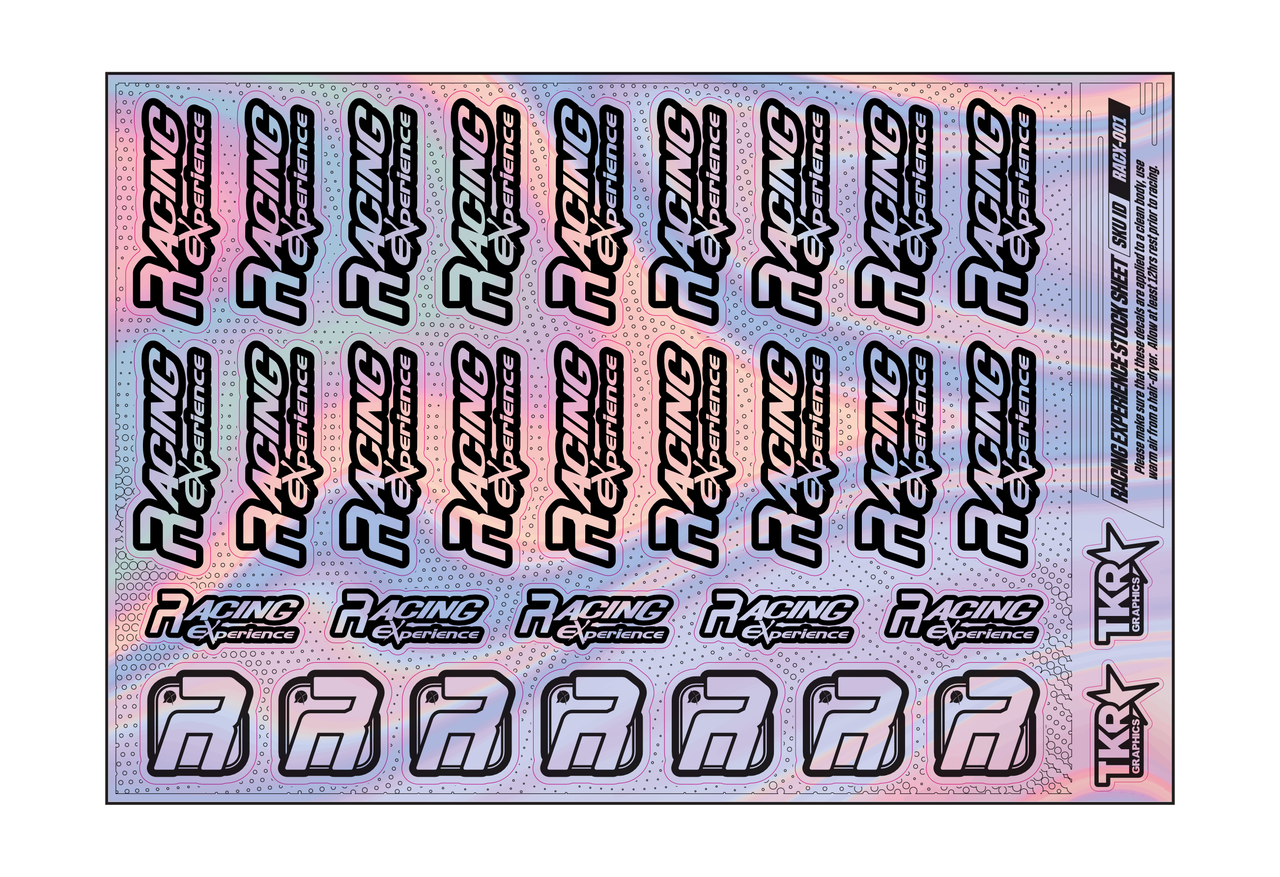 HOLOGRAPHIC RACING EXPERIENCE A5 STOCK SHEET