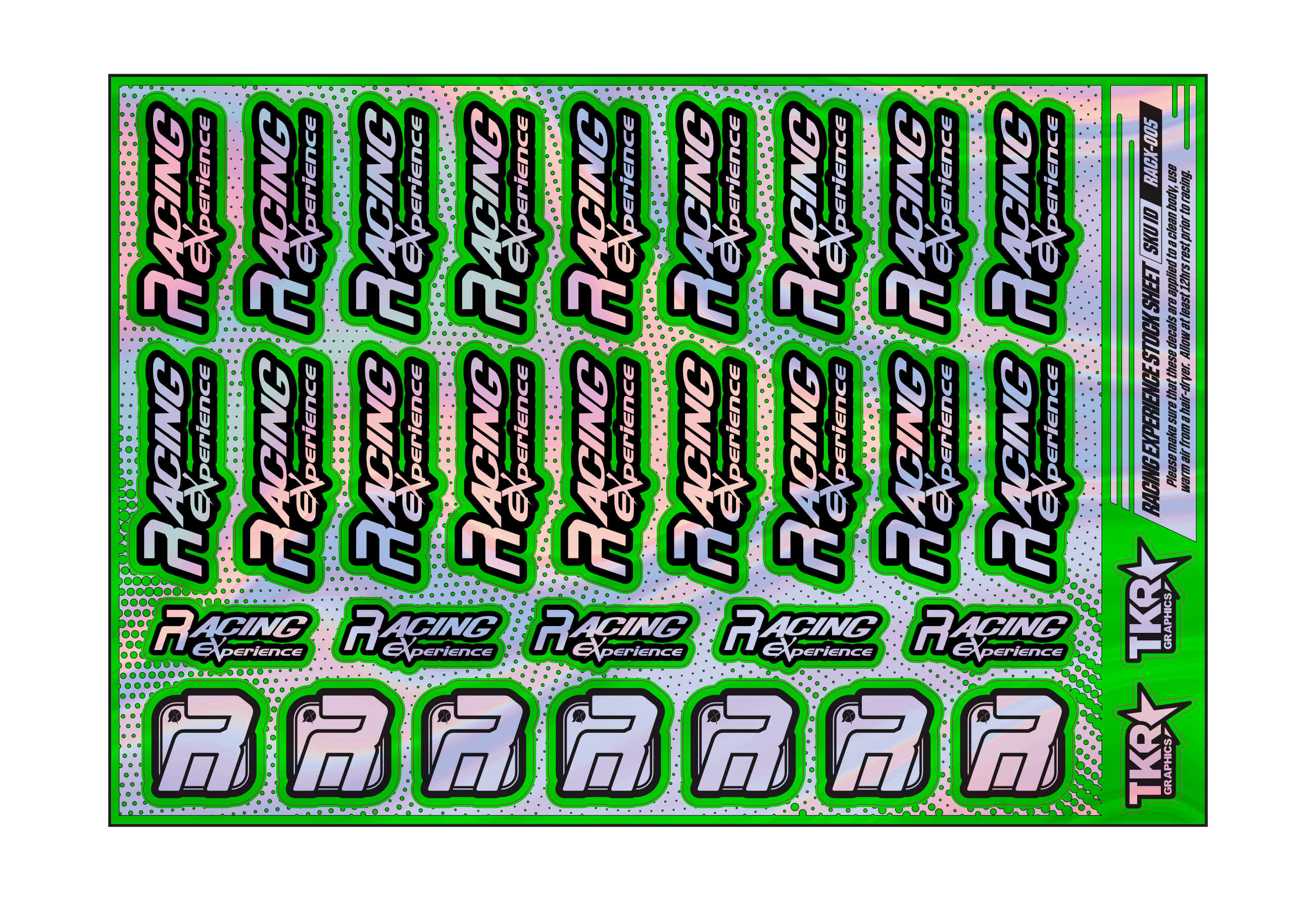 HOLOGRAPHIC RACING EXPERIENCE A5 STOCK SHEET
